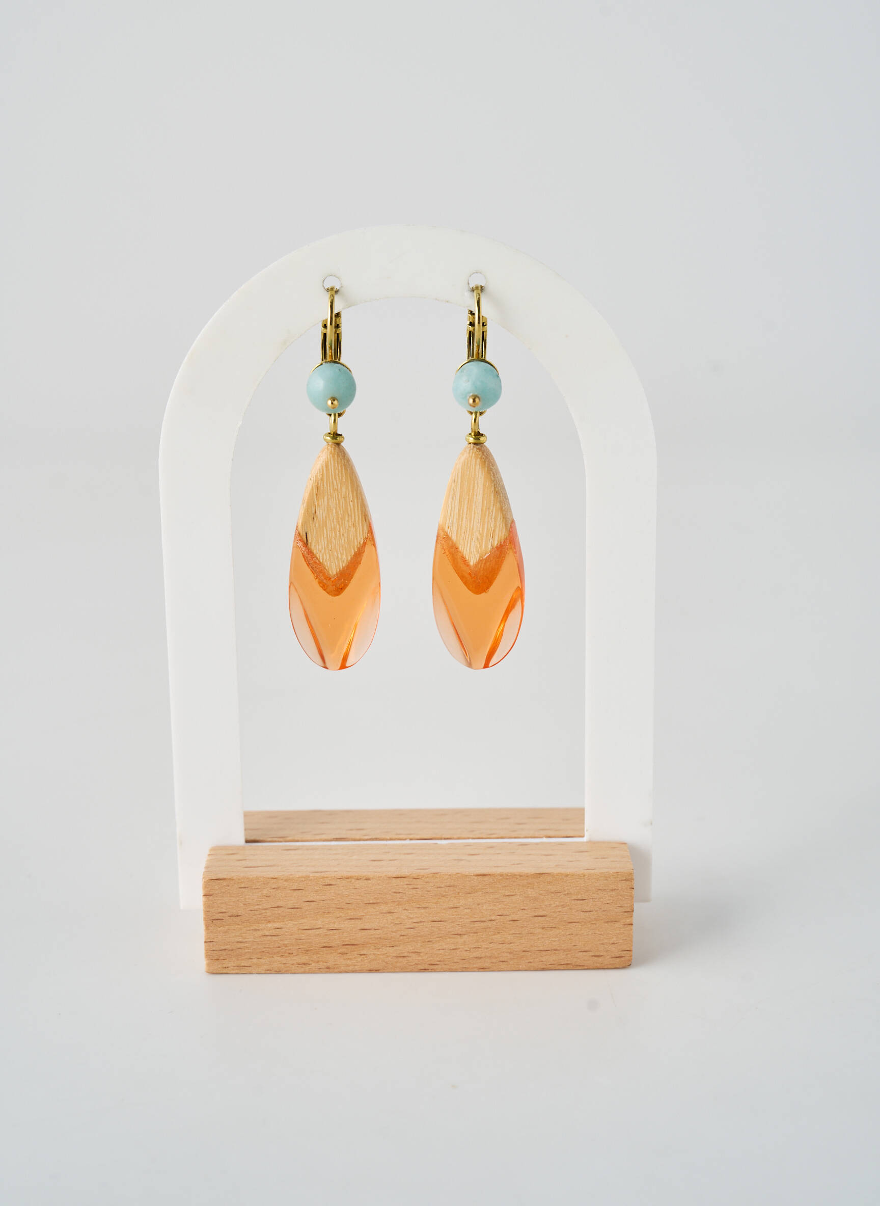 Auskarai kabliuko užsegimas oranžinė NATURE BIJOUX moteris
