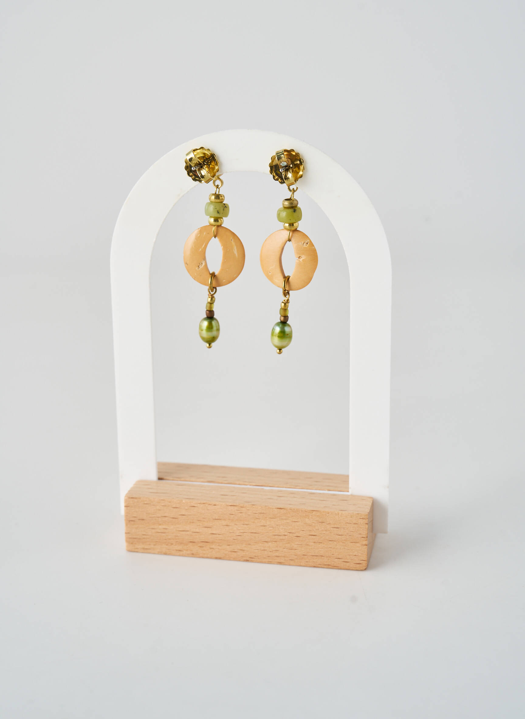 Auskarai perlų ornamentas bežinis NATURE BIJOUX moteris