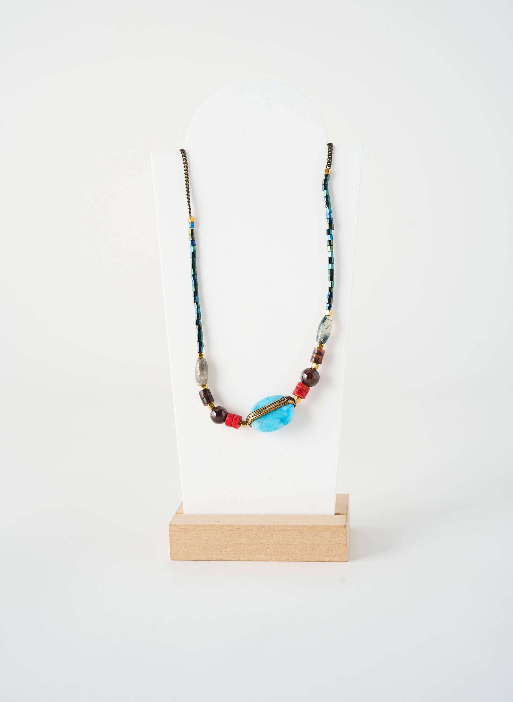 Kaklaraištis perlų ornamentas juodas NATURE BIJOUX moteris
