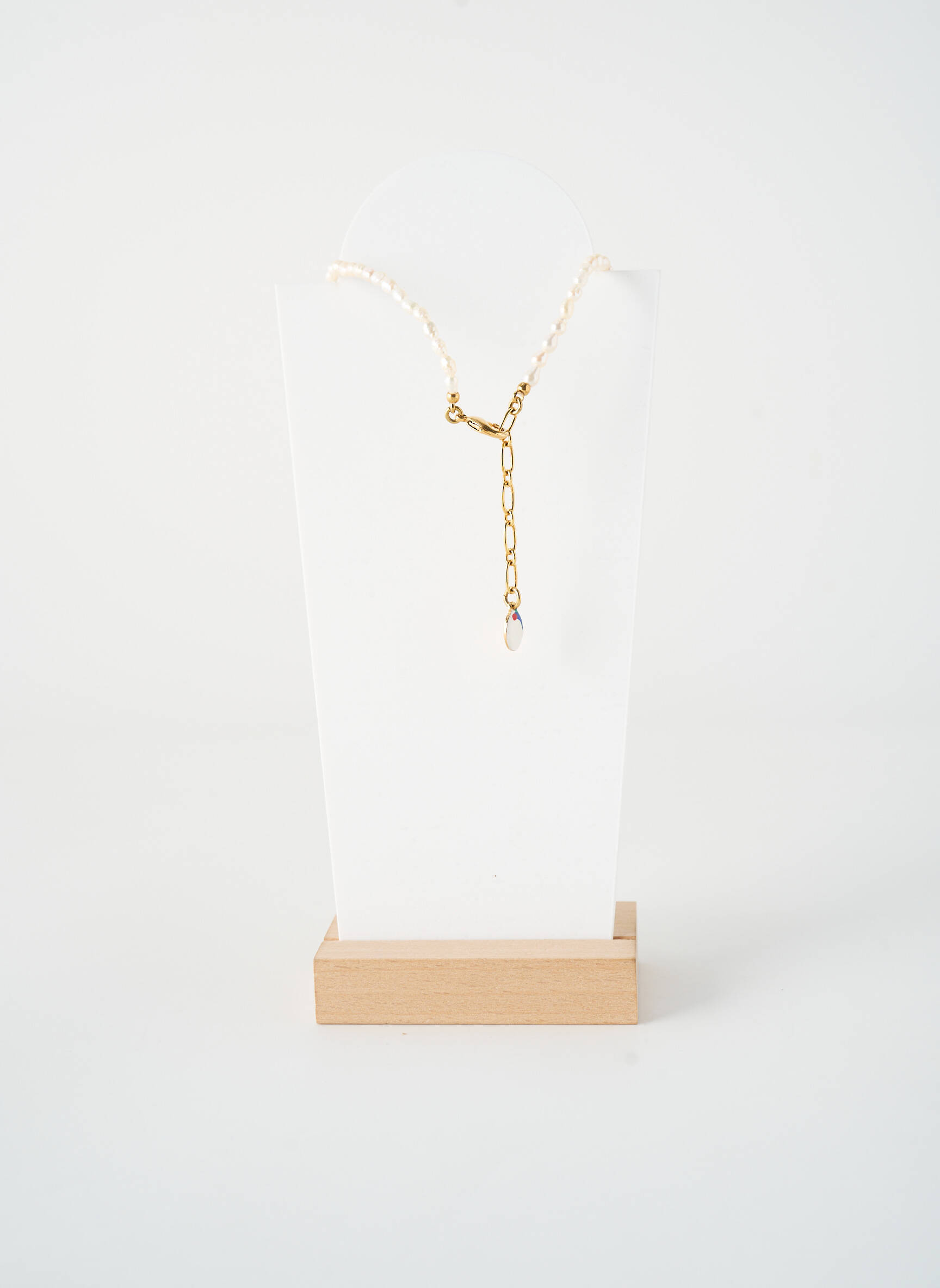 Kaklaraištis perlų ornamentas baltas NATURE BIJOUX moteris