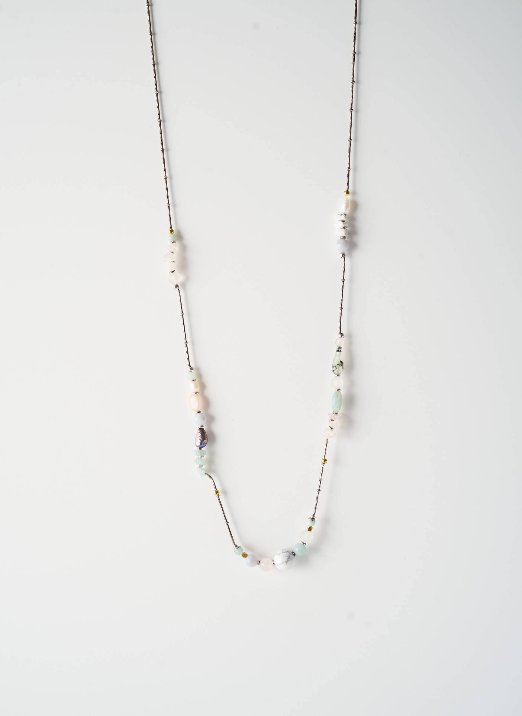 Kaklaraištis perlų ornamentas sidabrinė NATURE BIJOUX moteris