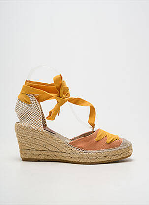 Espadrilės šnervių uždarymas kulnas nuo 7 iki 9 cm oranžinė SUYUTE moteris