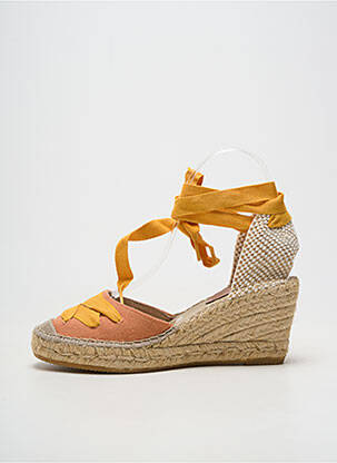 Espadrilės šnervių uždarymas kulnas nuo 7 iki 9 cm oranžinė SUYUTE moteris