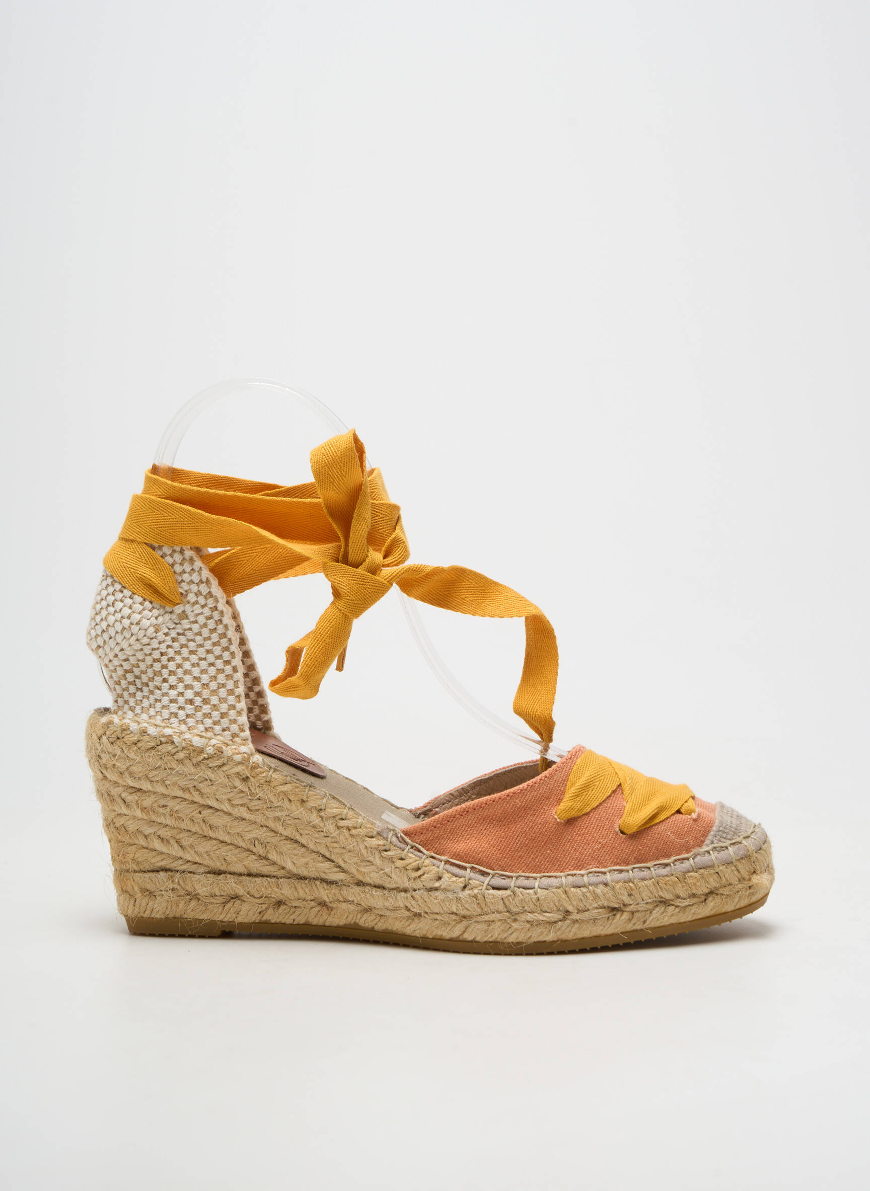 Espadrilės šnervių uždarymas kulnas nuo 7 iki 9 cm oranžinė SUYUTE moteris