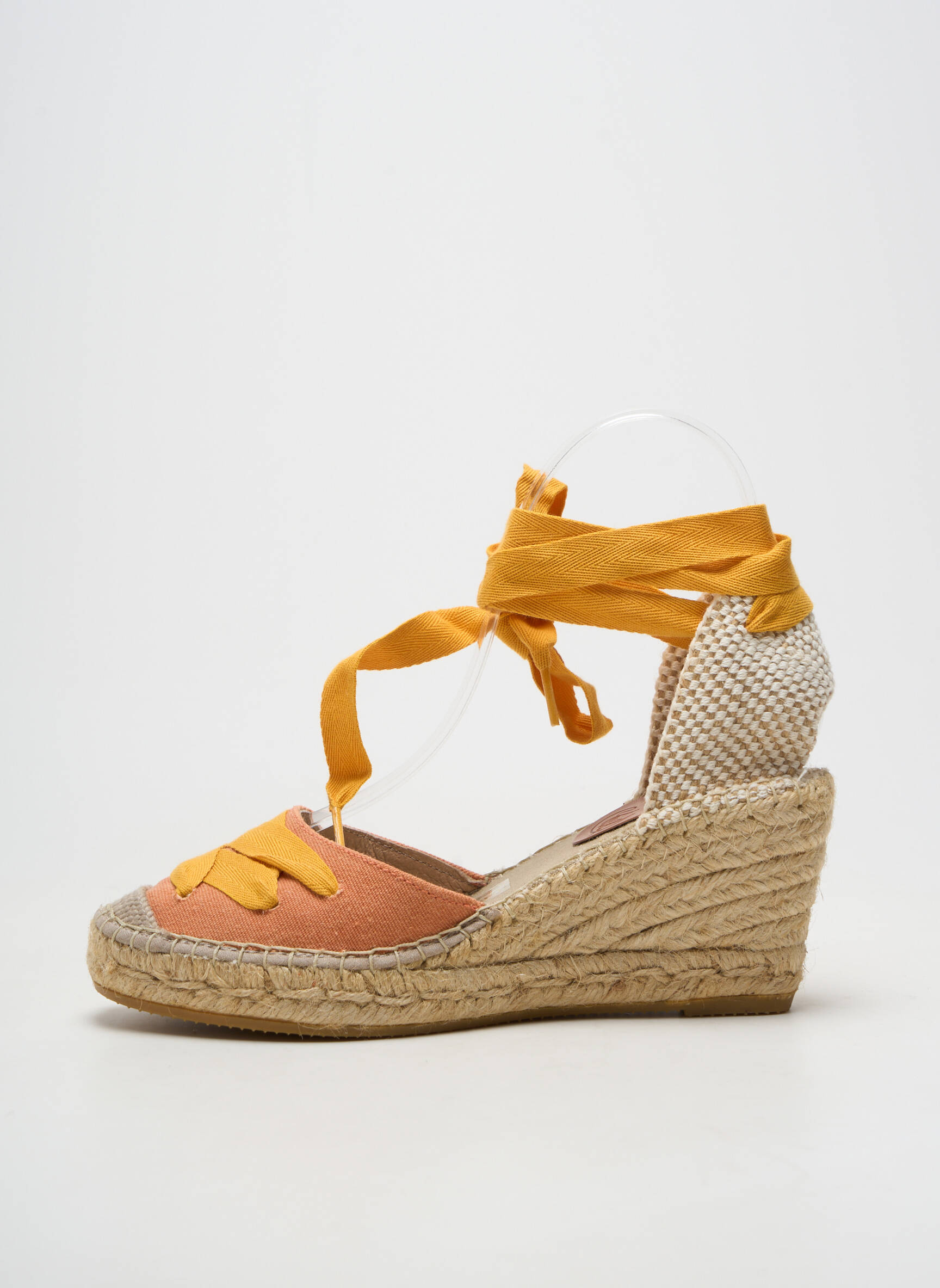 Espadrilės šnervių uždarymas kulnas nuo 7 iki 9 cm oranžinė SUYUTE moteris