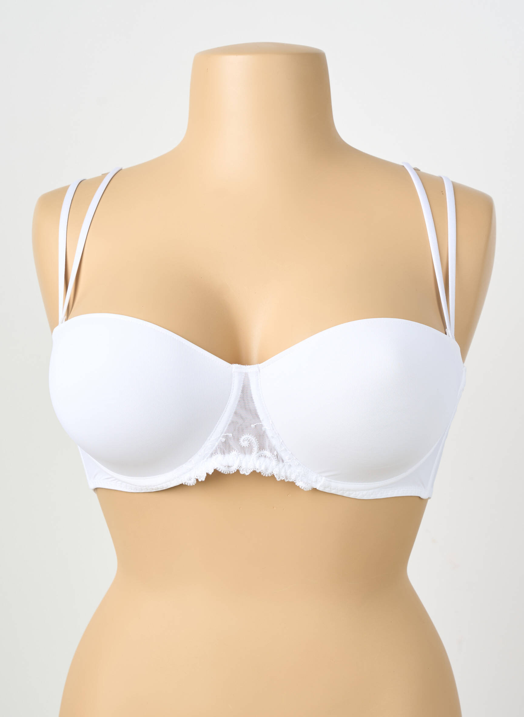 Liemenėlė satino efektas formuojantis liemenėlė su aukštu palaikymu baltas SIMONE PERELE moteris