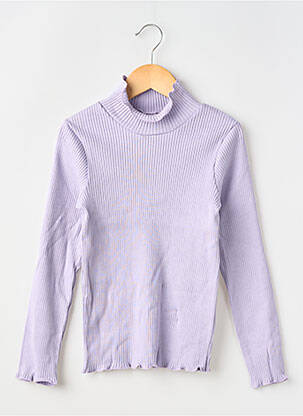 Megztinis tamprumas ilgos rankovės violetinis PETIT BATEAU mergina