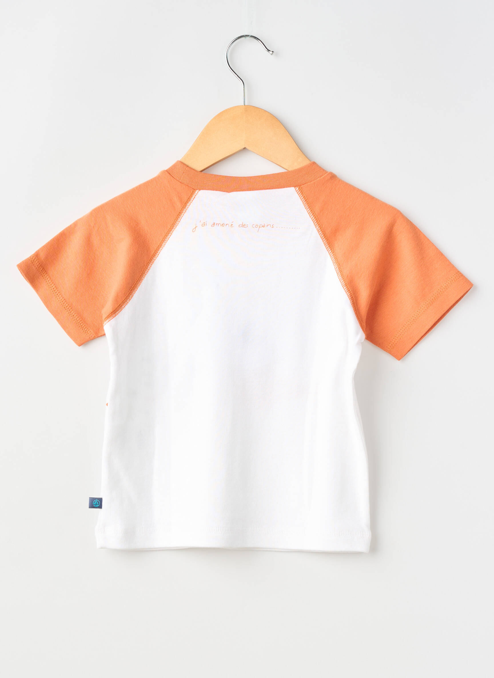 T-marškinys tamprumas trumpas rankovės oranžinė PETIT BATEAU berniukas
