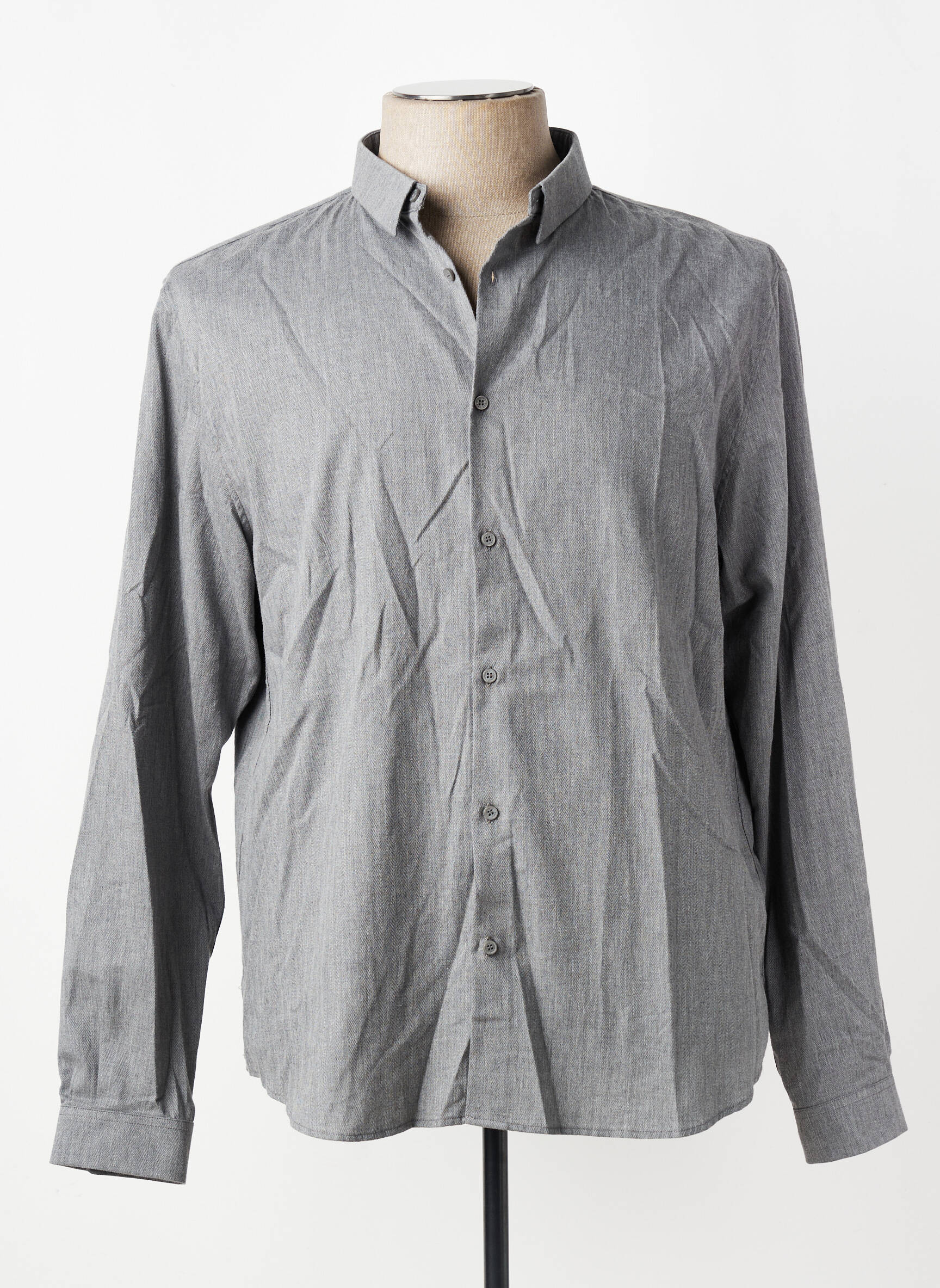 Ilgomis rankovėmis marškinys centrinė iškirptė pilka IKKS vyras