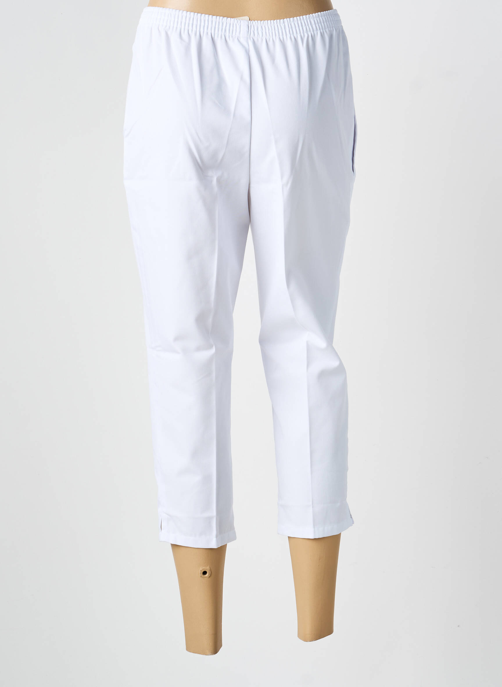 Pusilgių kelnių tiesi kirpimas baltas GEVANA moteris