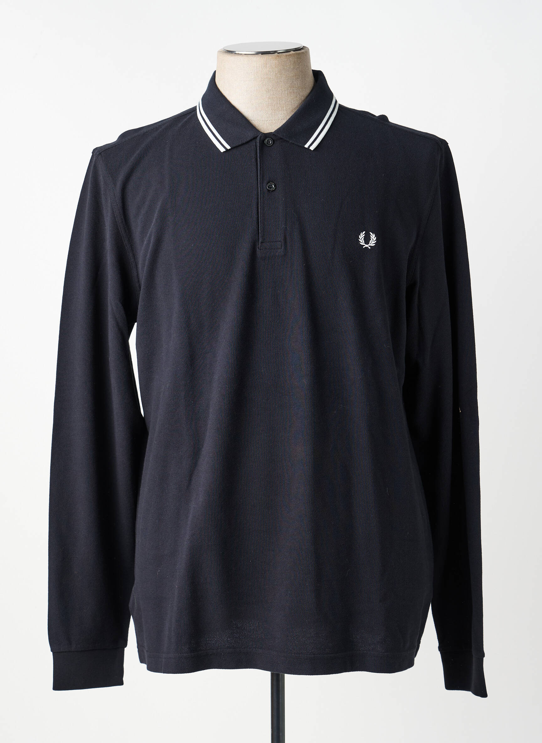 Polo ilgos rankovės ilgos rankovės juodas FRED PERRY vyras
