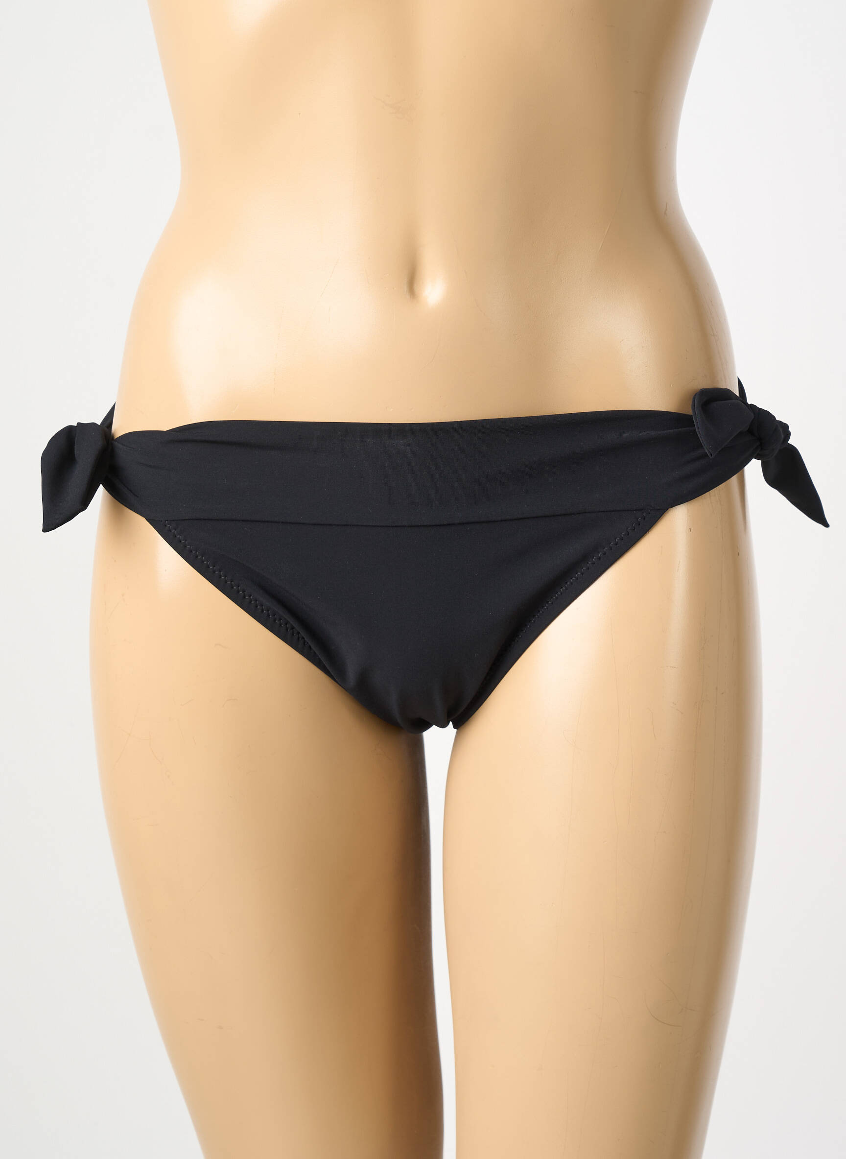 Maudymosi kelnaitės satino efektas bikini juodas PAIN DE SUCRE moteris