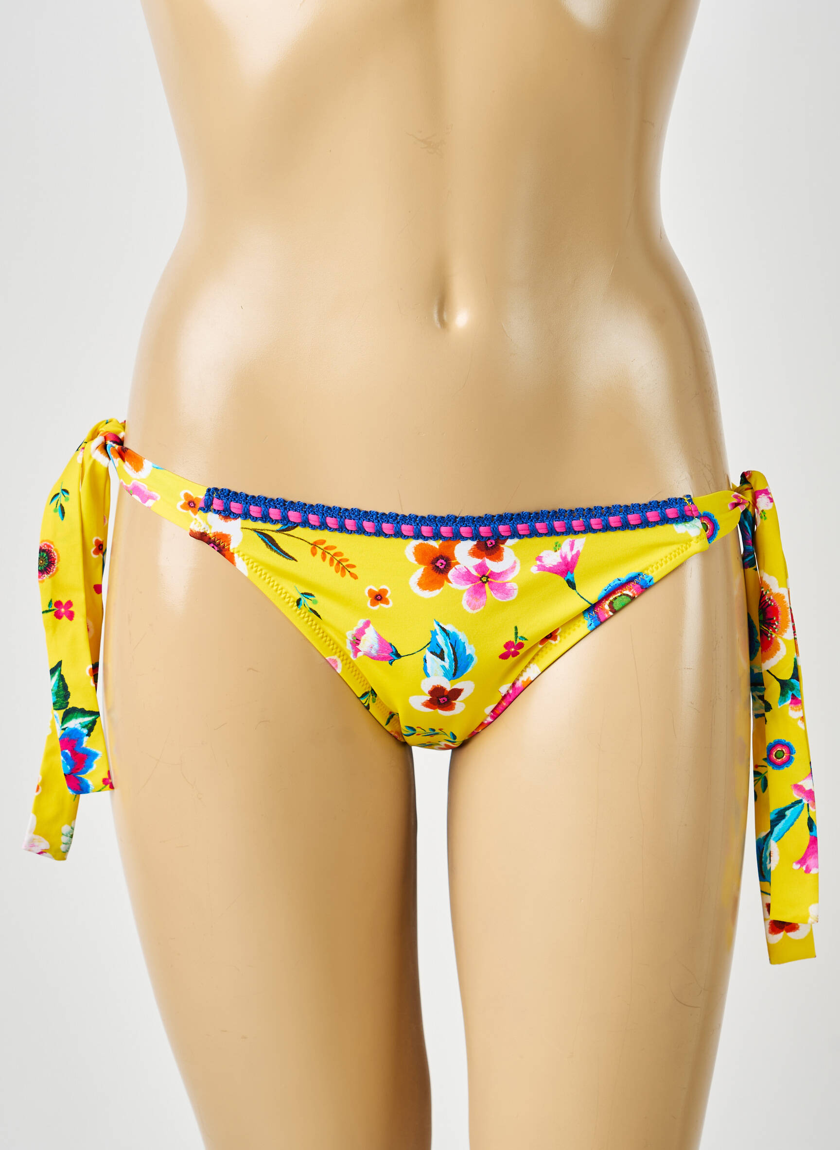 Maudymosi kelnaitės gėlių raštas bikini geltona ANTIGEL moteris