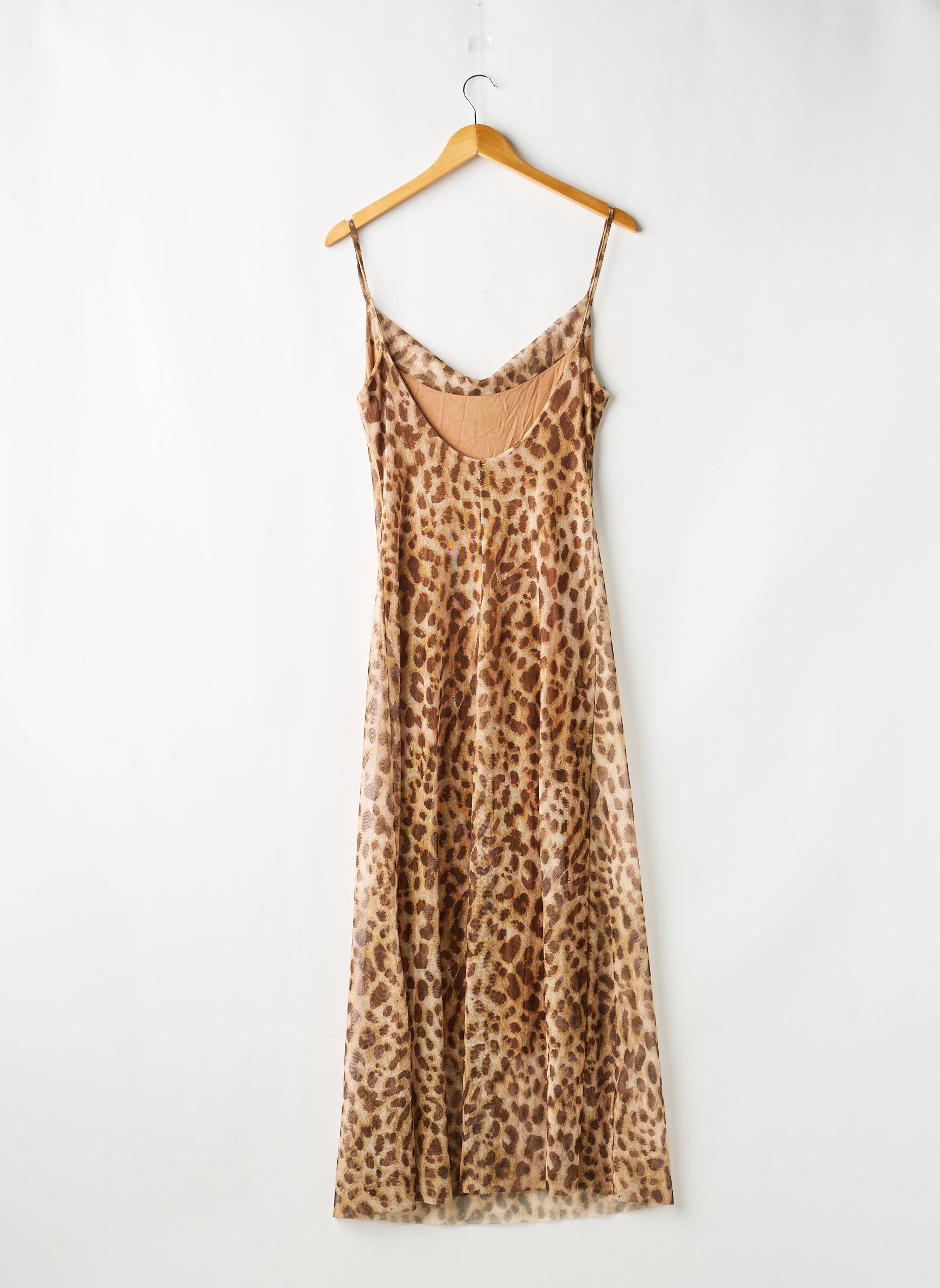 Ilga suknelė plonos dirželiai plonos dirželiai rudas NEW COLLECTION moteris