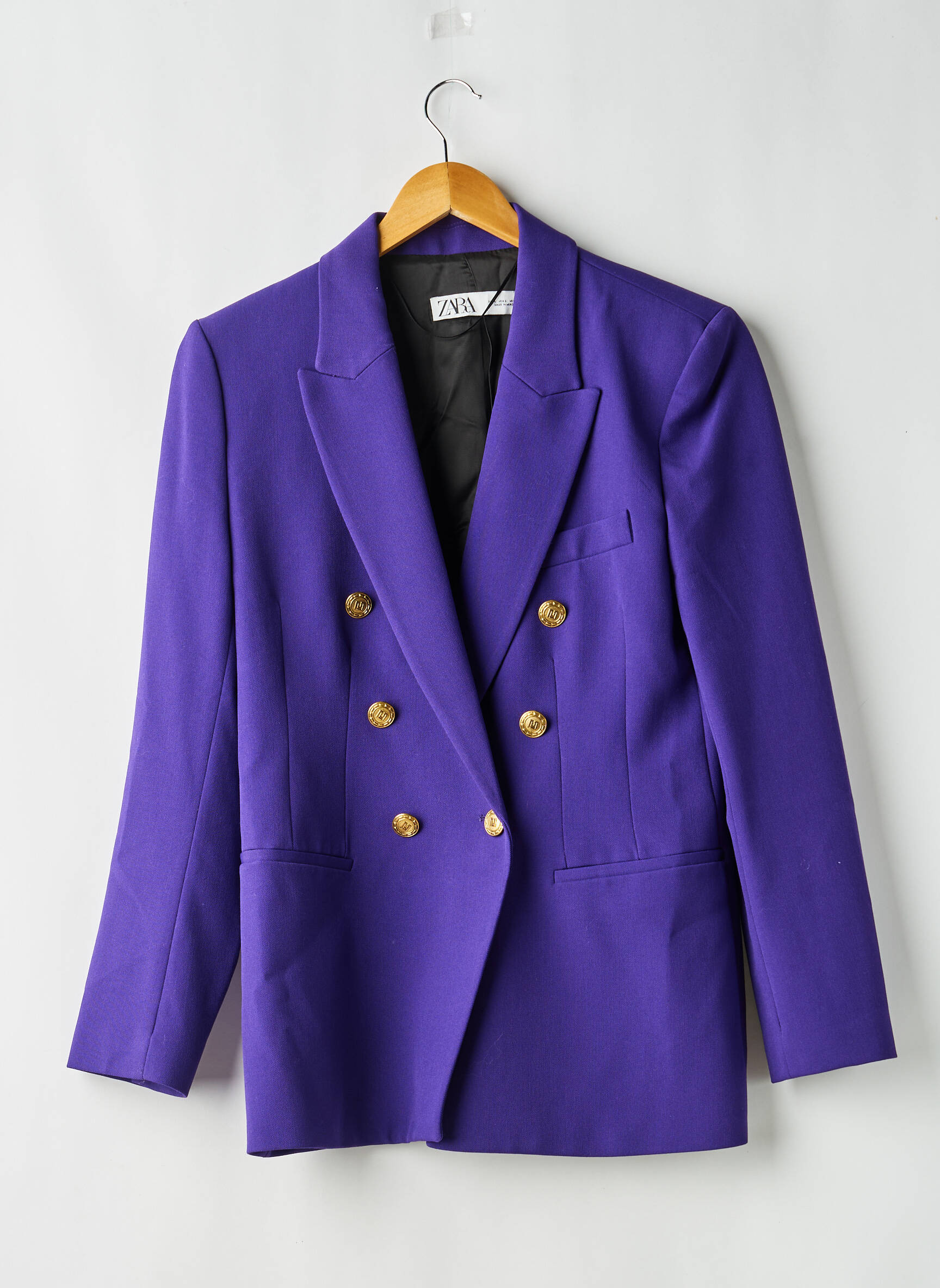 Švarkas kišenės violetinis ZARA moteris