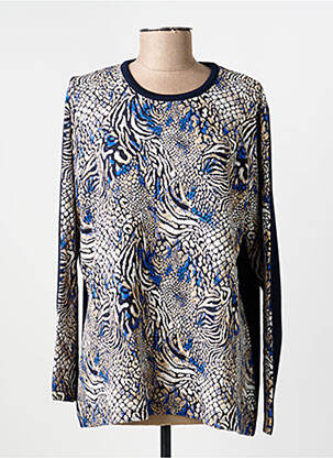 Megztinis tiesi kirpimas ilgos rankovės mėlyna I.ODENA moteris