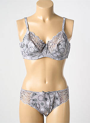 Lingerie rinkinys reguliuojamos elastinės petnešos pilka MANAÏS moteris