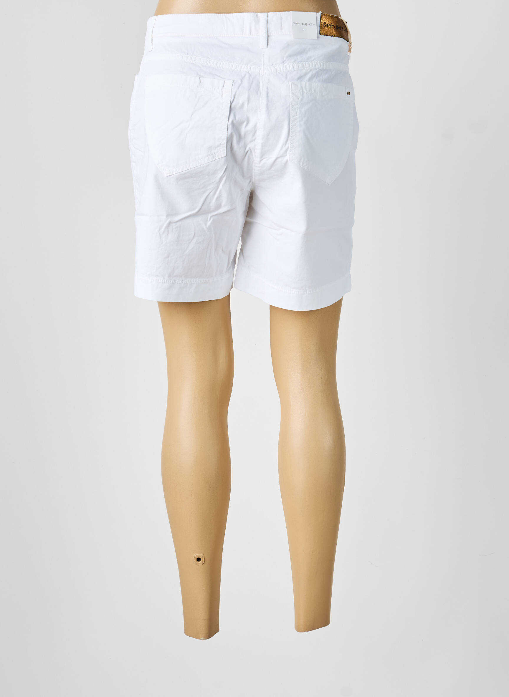 Šortas uždarymas su užtrauktuku po mygtuku uždengimu baltas DENIM &DRESS moteris