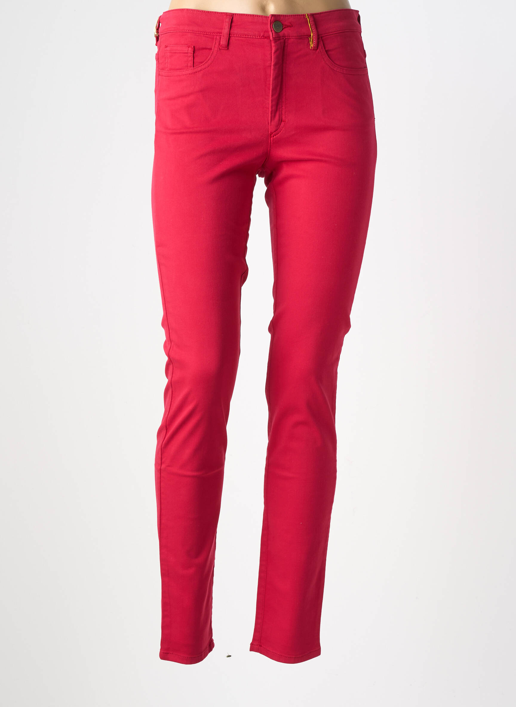 Lieknos kelnės popelinos audinys, kuris pasižymi lygiu ir tankiu paviršiumi. normala dydis raudona COUTURIST moteris