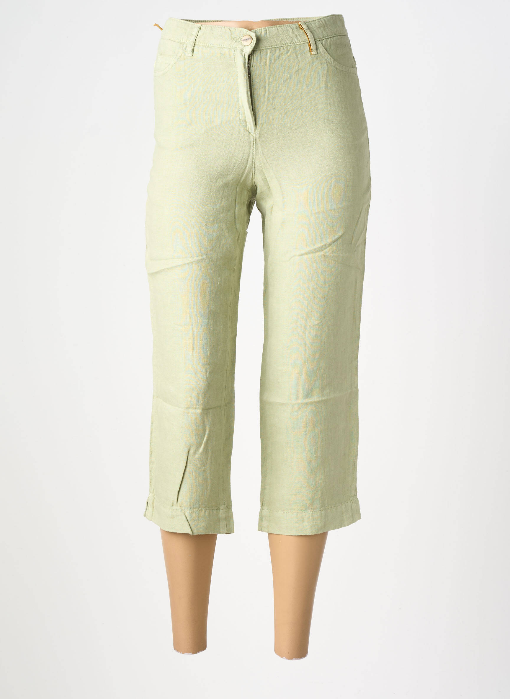 Pusilgių kelnių tiesi kirpimas normala dydis žalias COUTURIST moteris