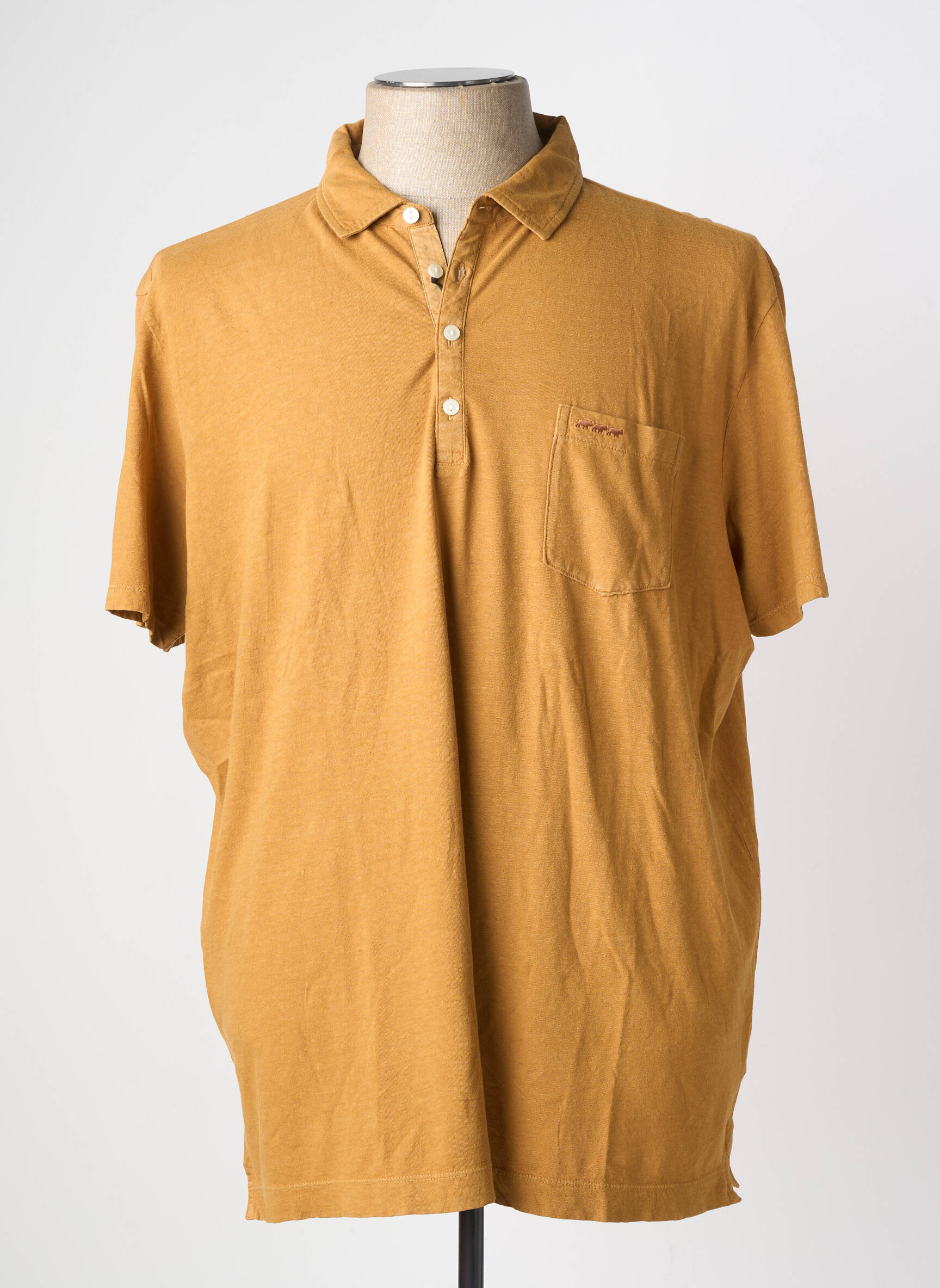 Polo jersey audinys trumpas rankovės geltona MISE AU GREEN vyras