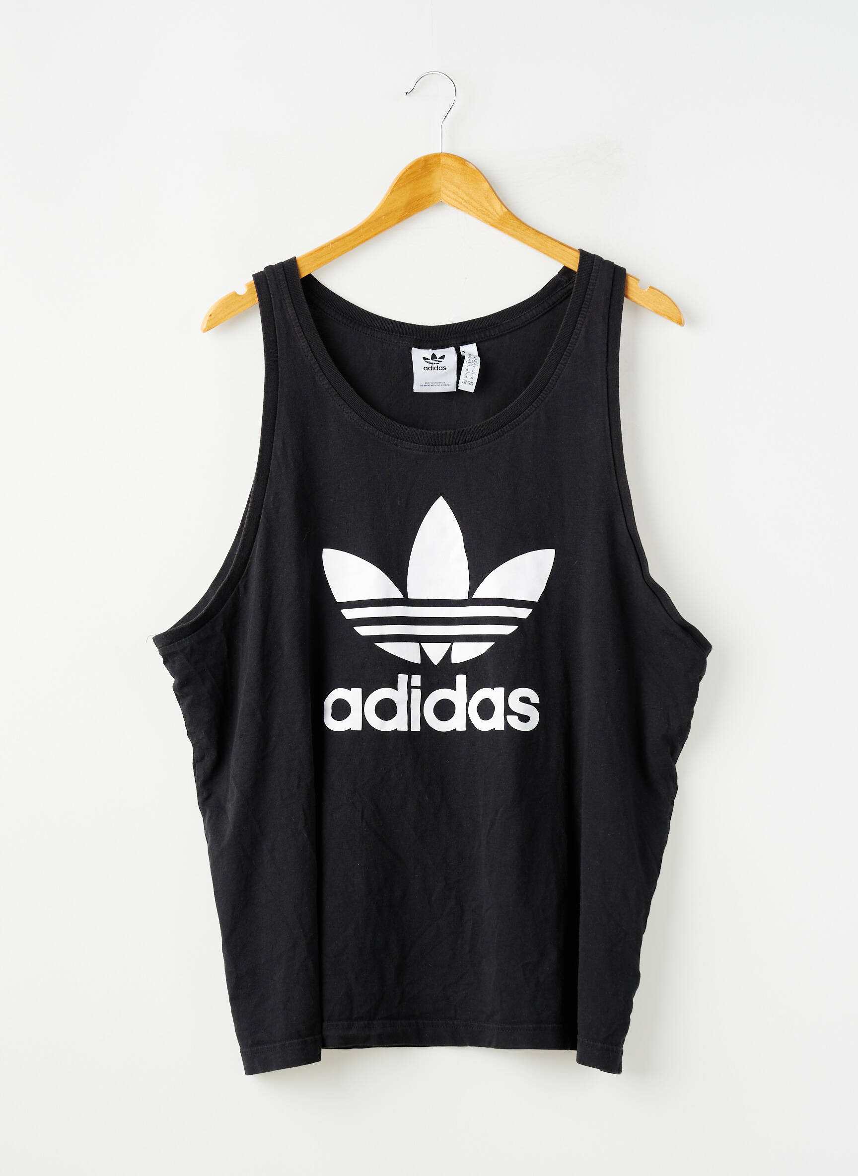 Marškiniai be rankovių tamprumas be rankų juodas ADIDAS moteris