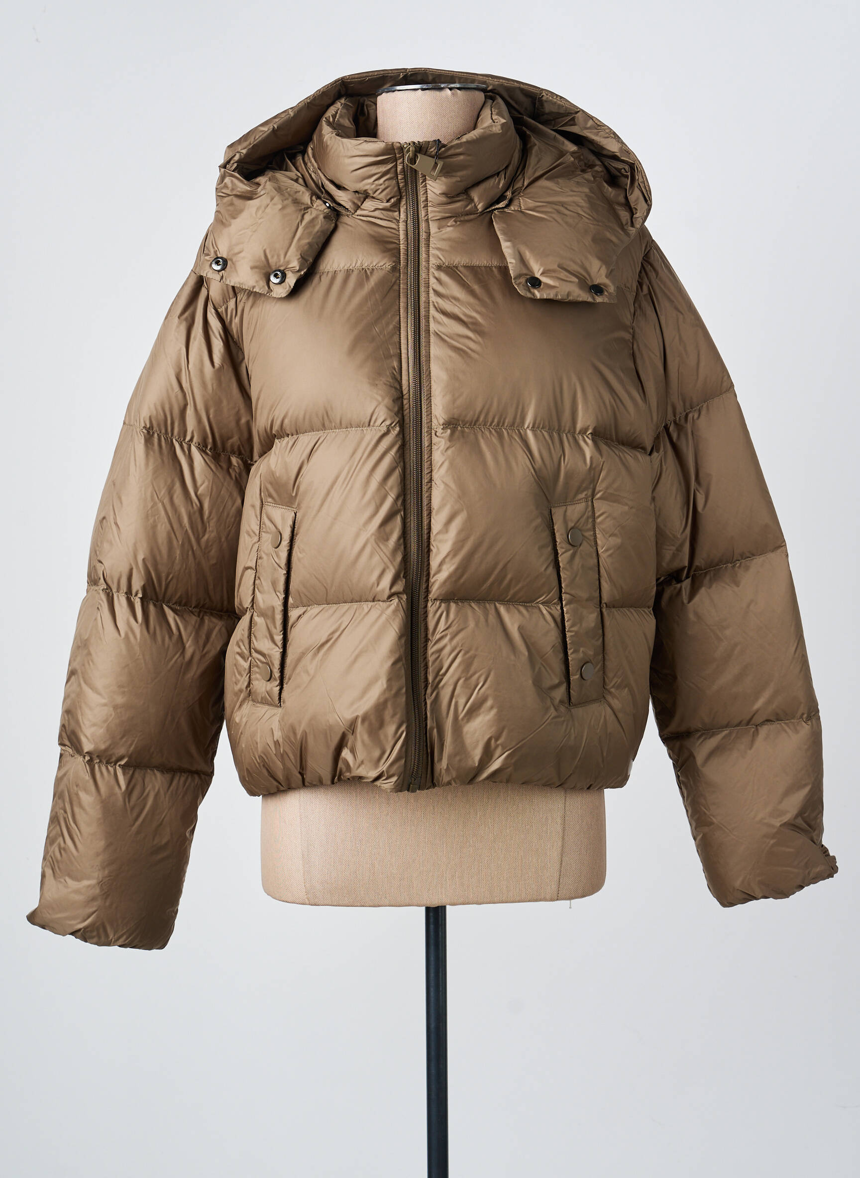 Pūkinė striukė ilgos rankovės su gobtuvu rudas MPC (MA PETITE CAPSULE) moteris
