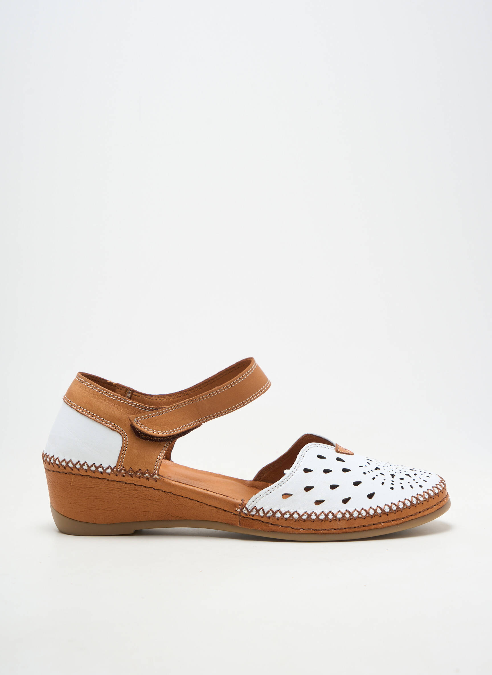 Sandalai/nu pėdos pusiau kompensuotas kulnas nuo 4 iki 6 cm baltas COCO ET ABRICOT moteris