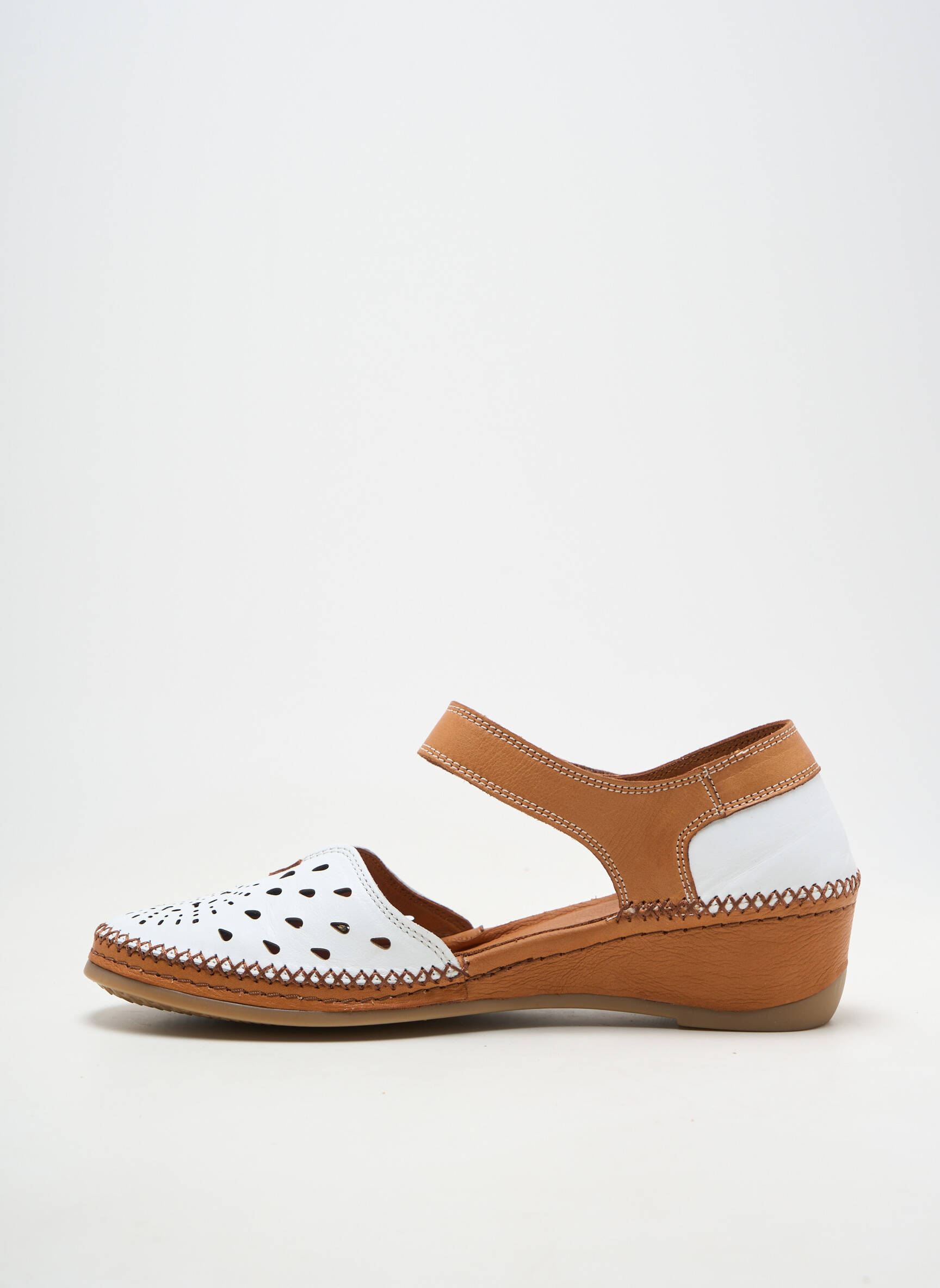 Sandalai/nu pėdos pusiau kompensuotas kulnas nuo 4 iki 6 cm baltas COCO ET ABRICOT moteris