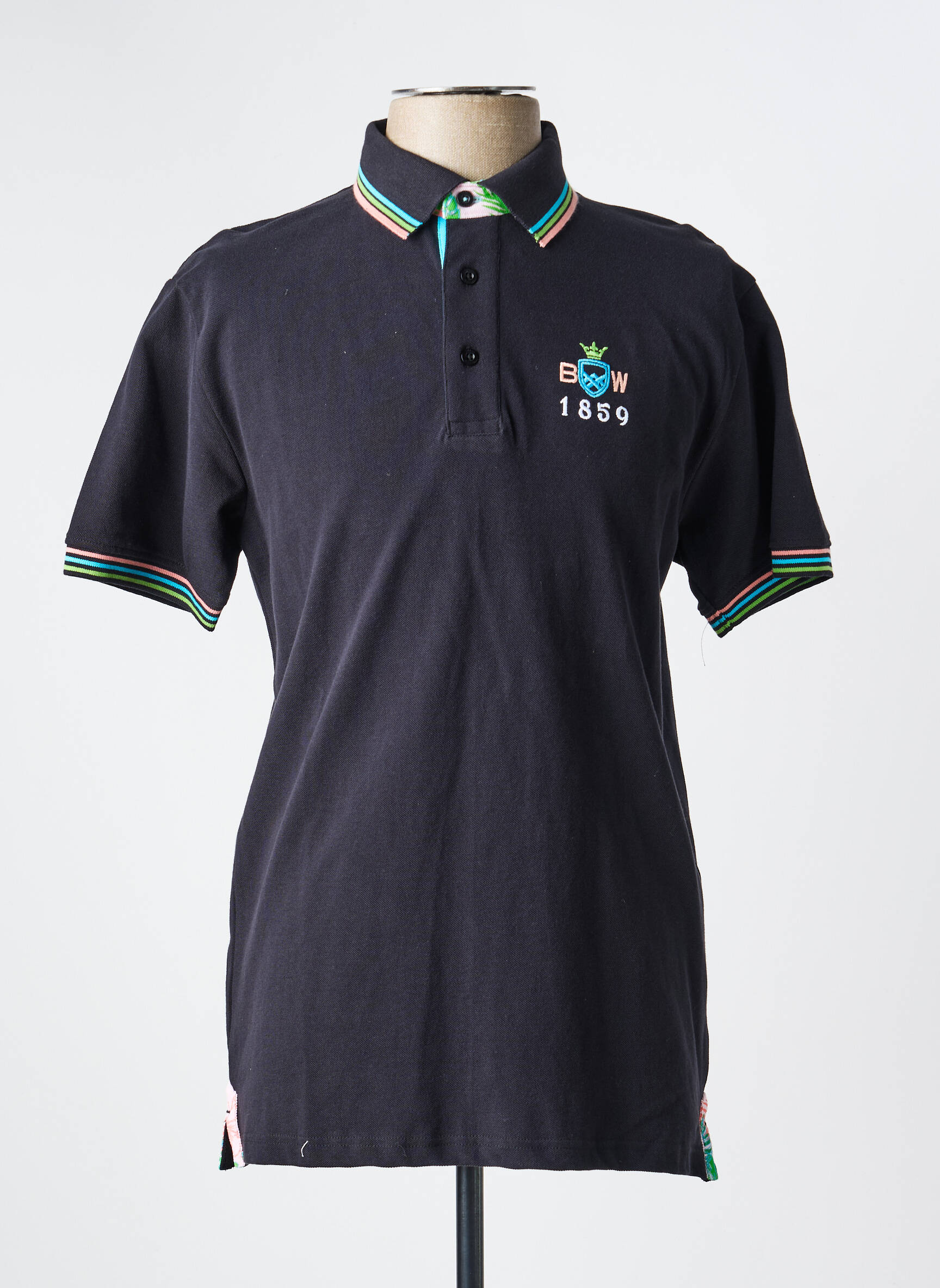 Polo tiesi kirpimas trumpas rankovės juodas BLACK WELLIS vyras