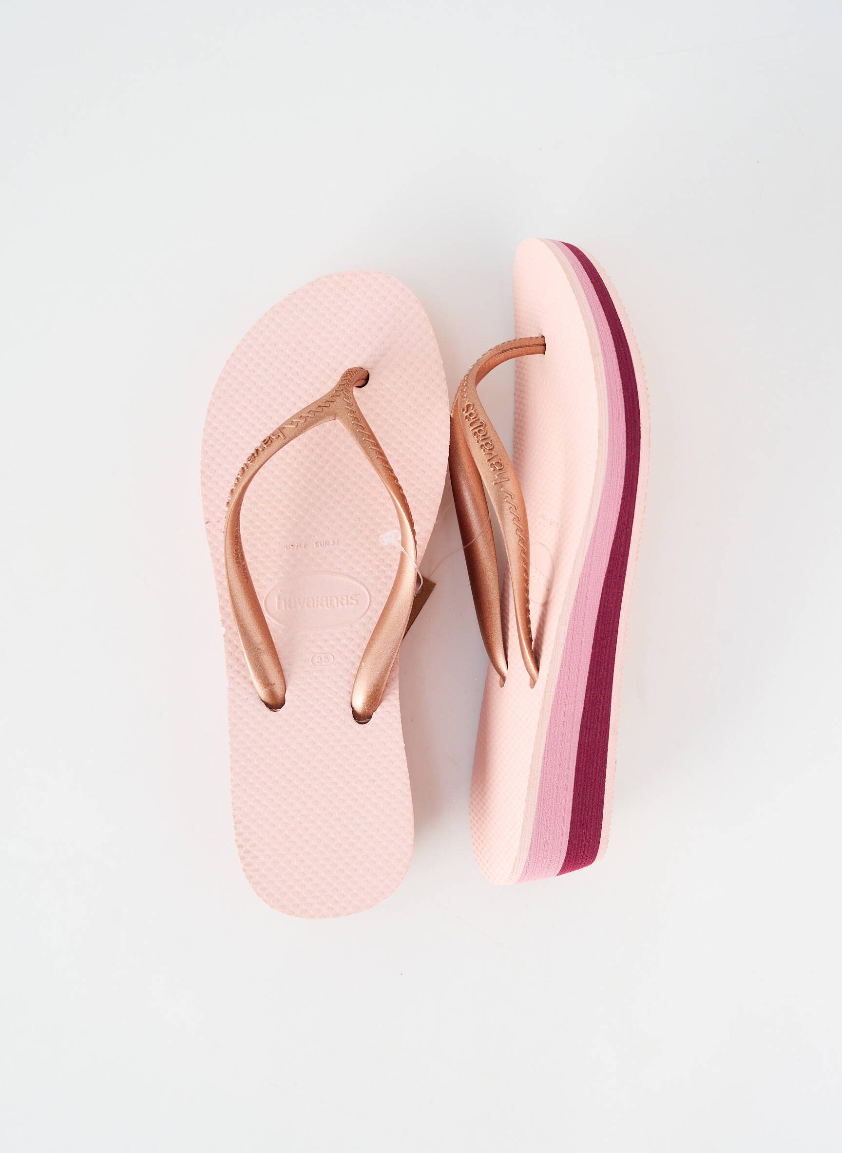 Šlepetės plokščias kulnas iki 3 cm rožinė HAVAIANAS moteris