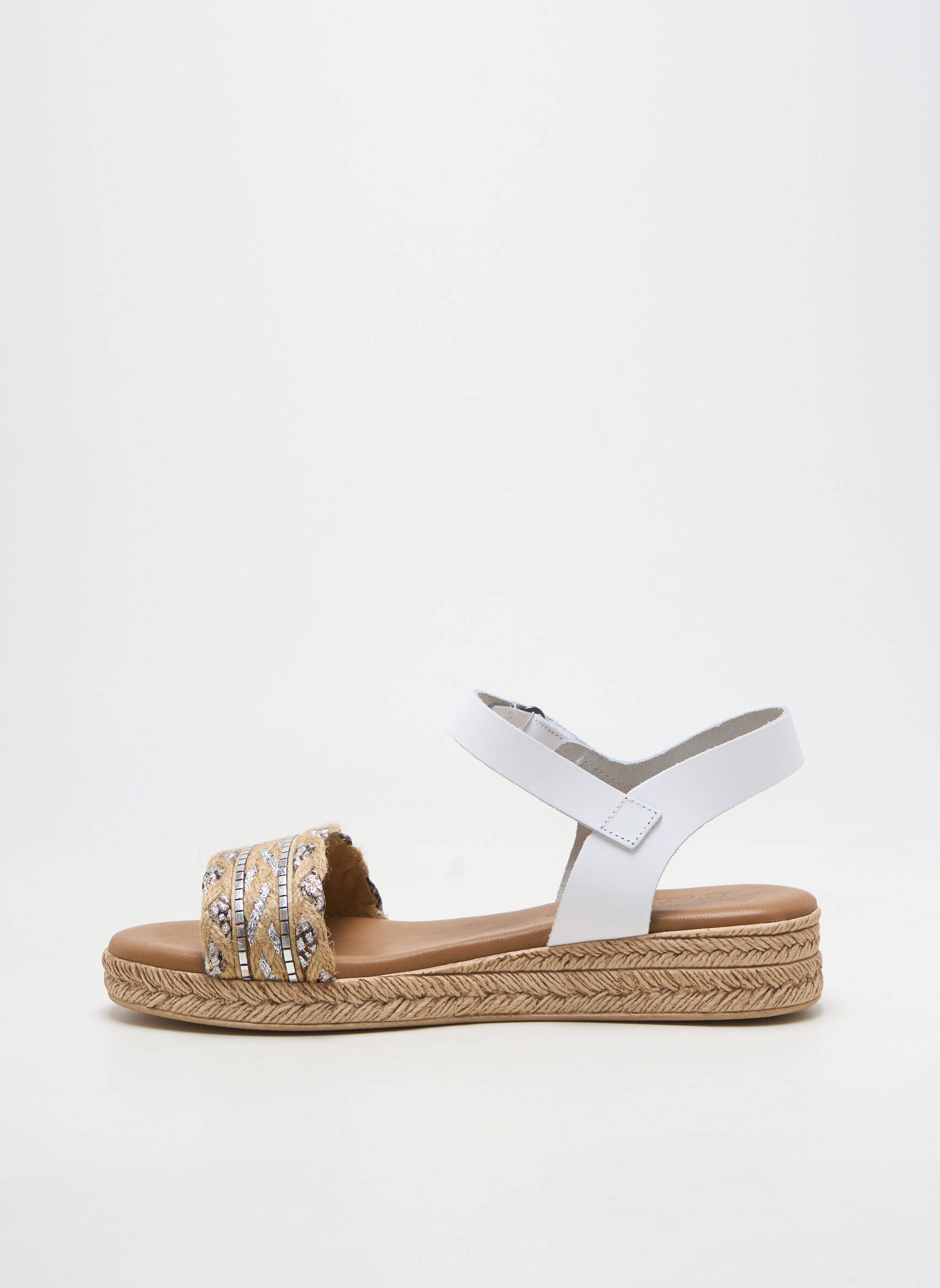 Sandalai/nu pėdos lygus medžiaga plokščias kulnas iki 3 cm baltas LA MAISON DE L'ESPADRILLE moteris