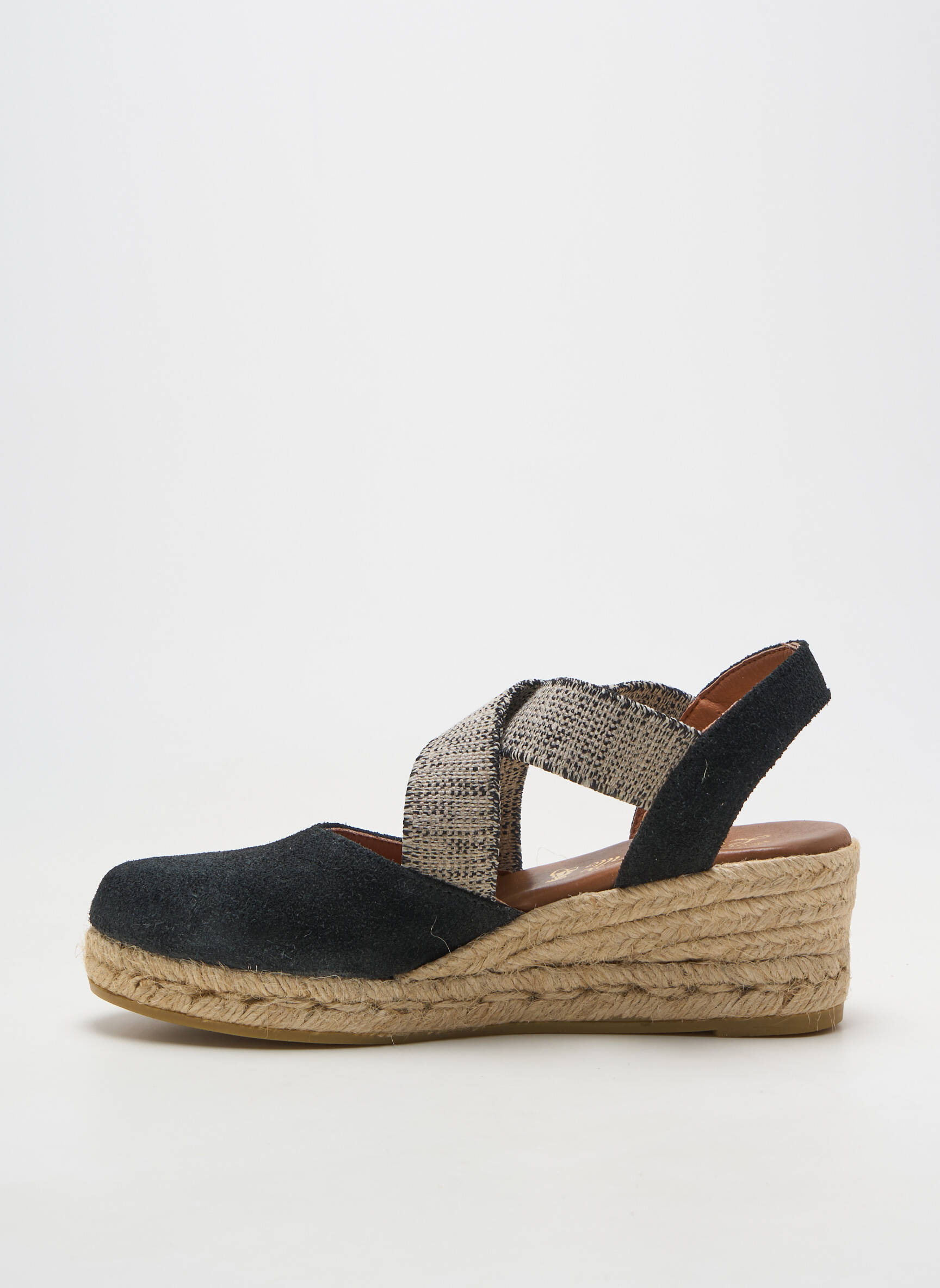 Espadrilės nubuko audinys kulnas nuo 4 iki 6 cm juodas LA MAISON DE L'ESPADRILLE moteris