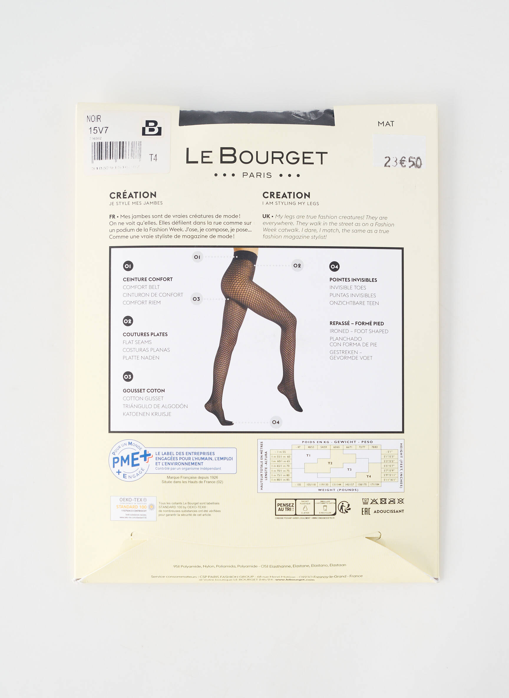 Kojinės tamprumas juodas LE BOURGET moteris