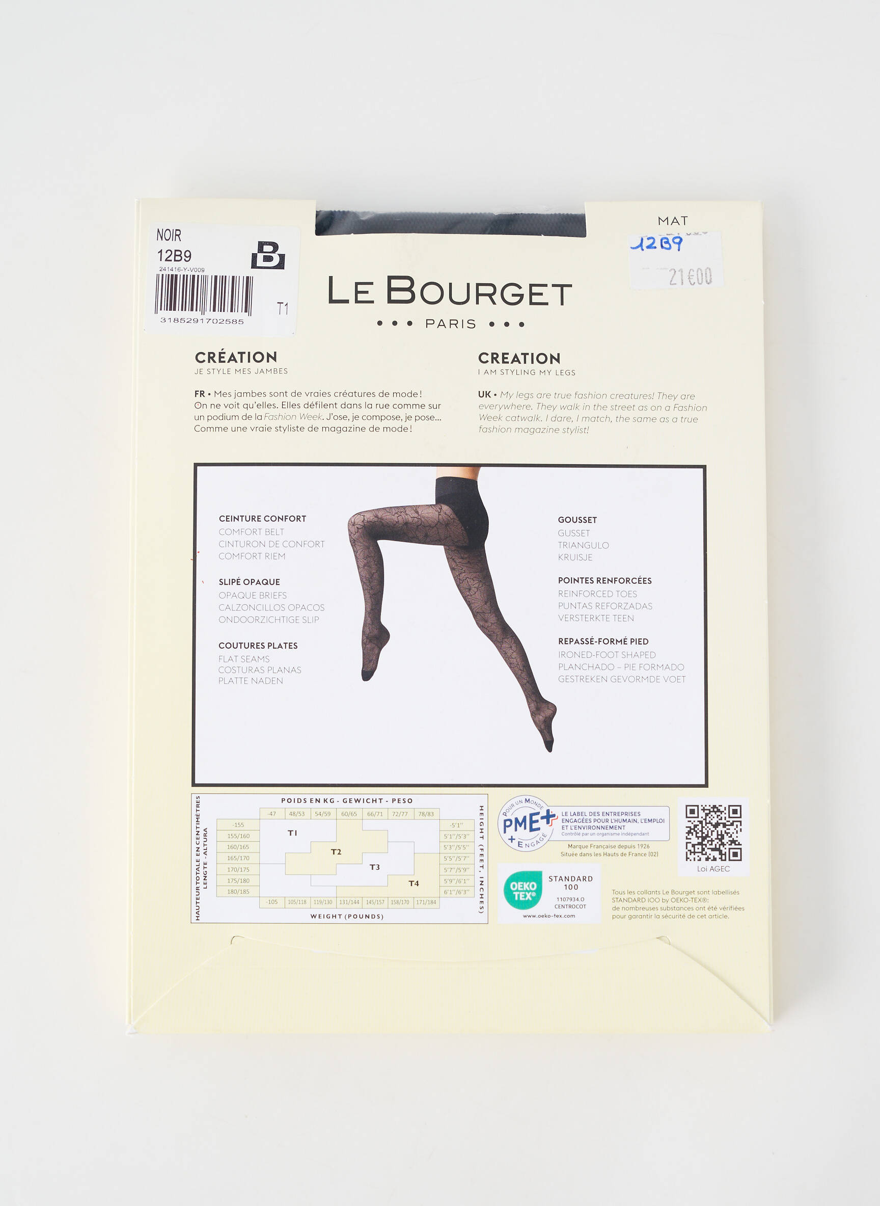 Kojinės tamprumas juodas LE BOURGET moteris