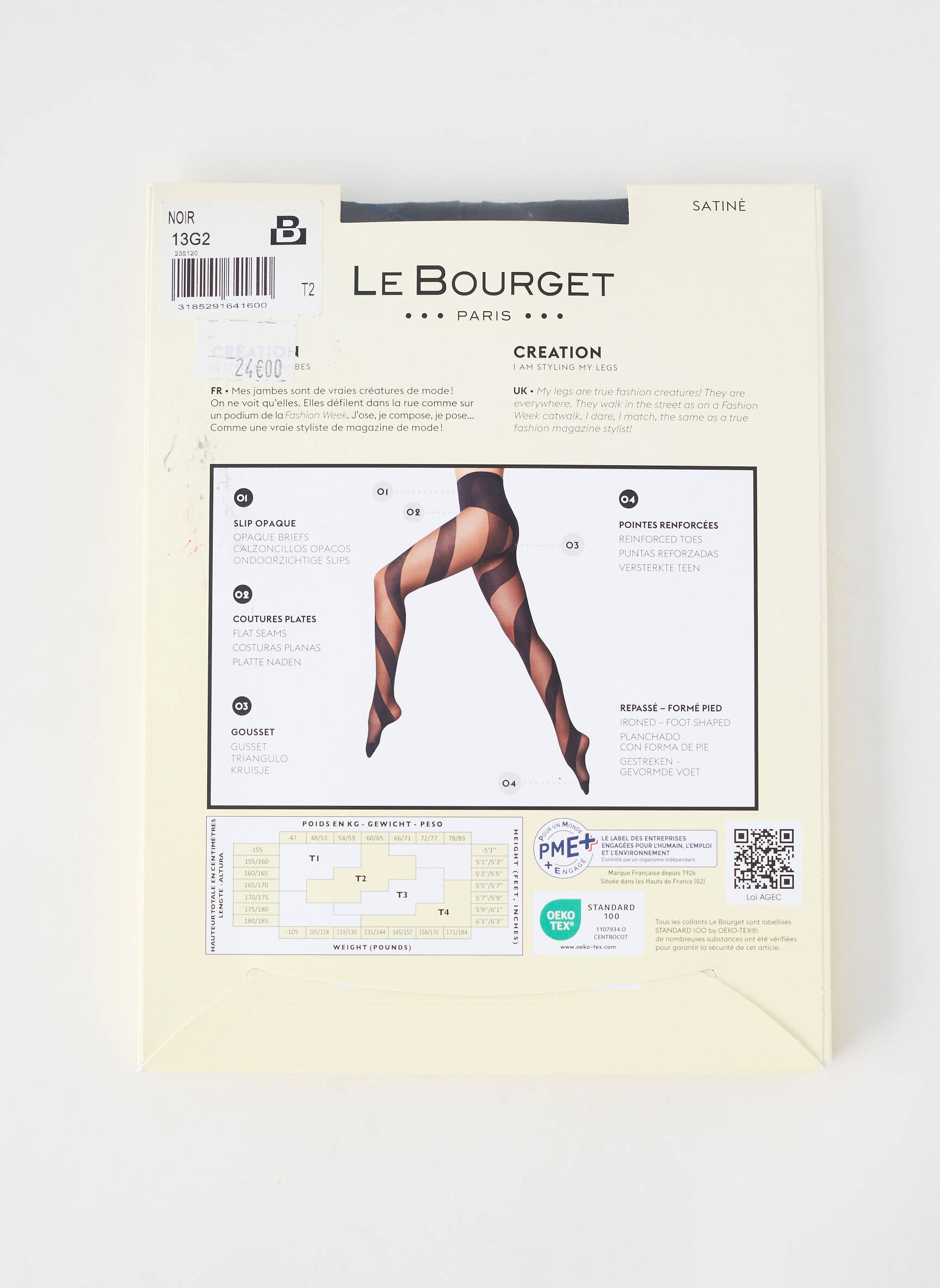 Kojinės tamprumas juodas LE BOURGET moteris