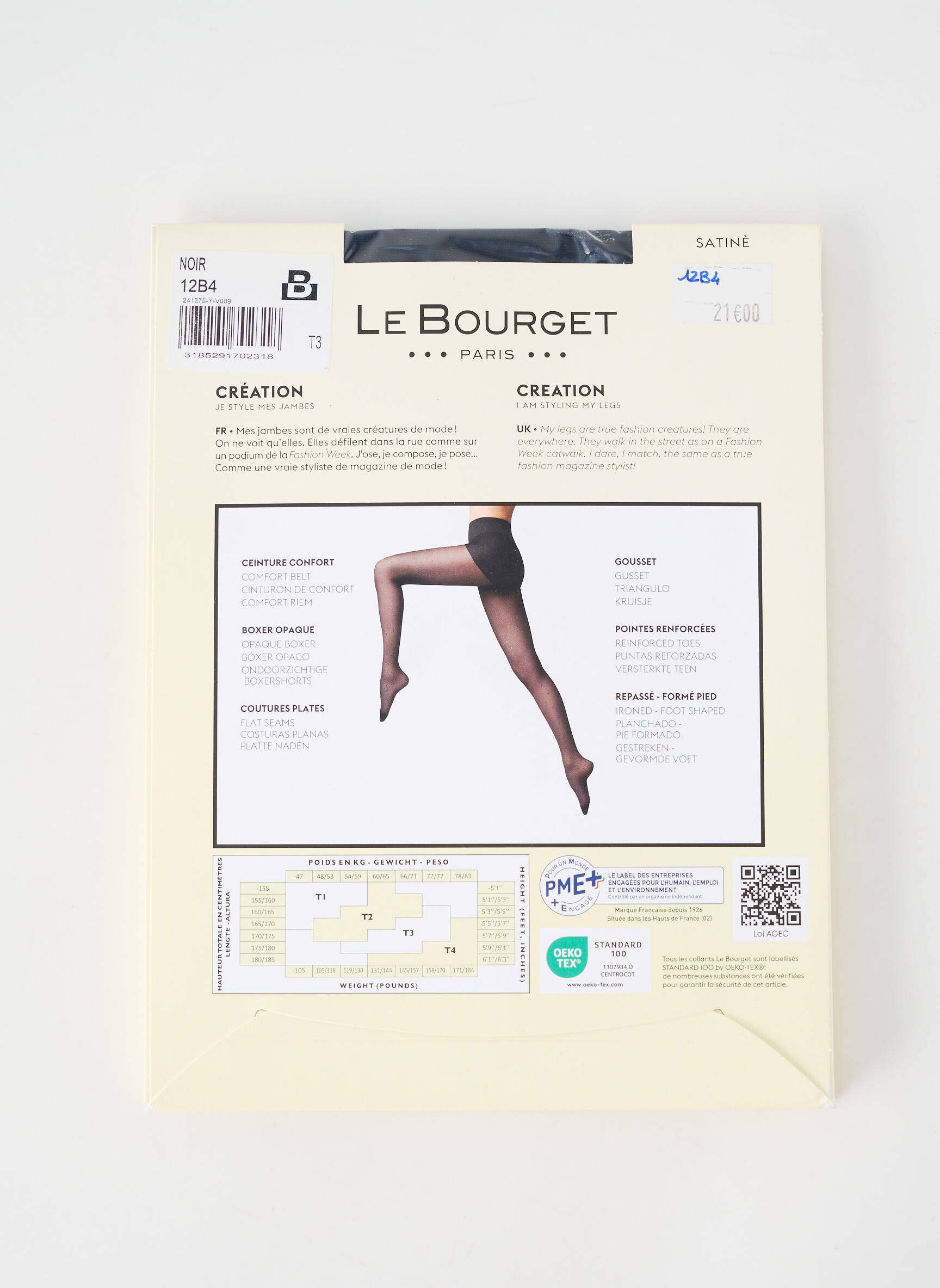Kojinės tamprumas juodas LE BOURGET moteris