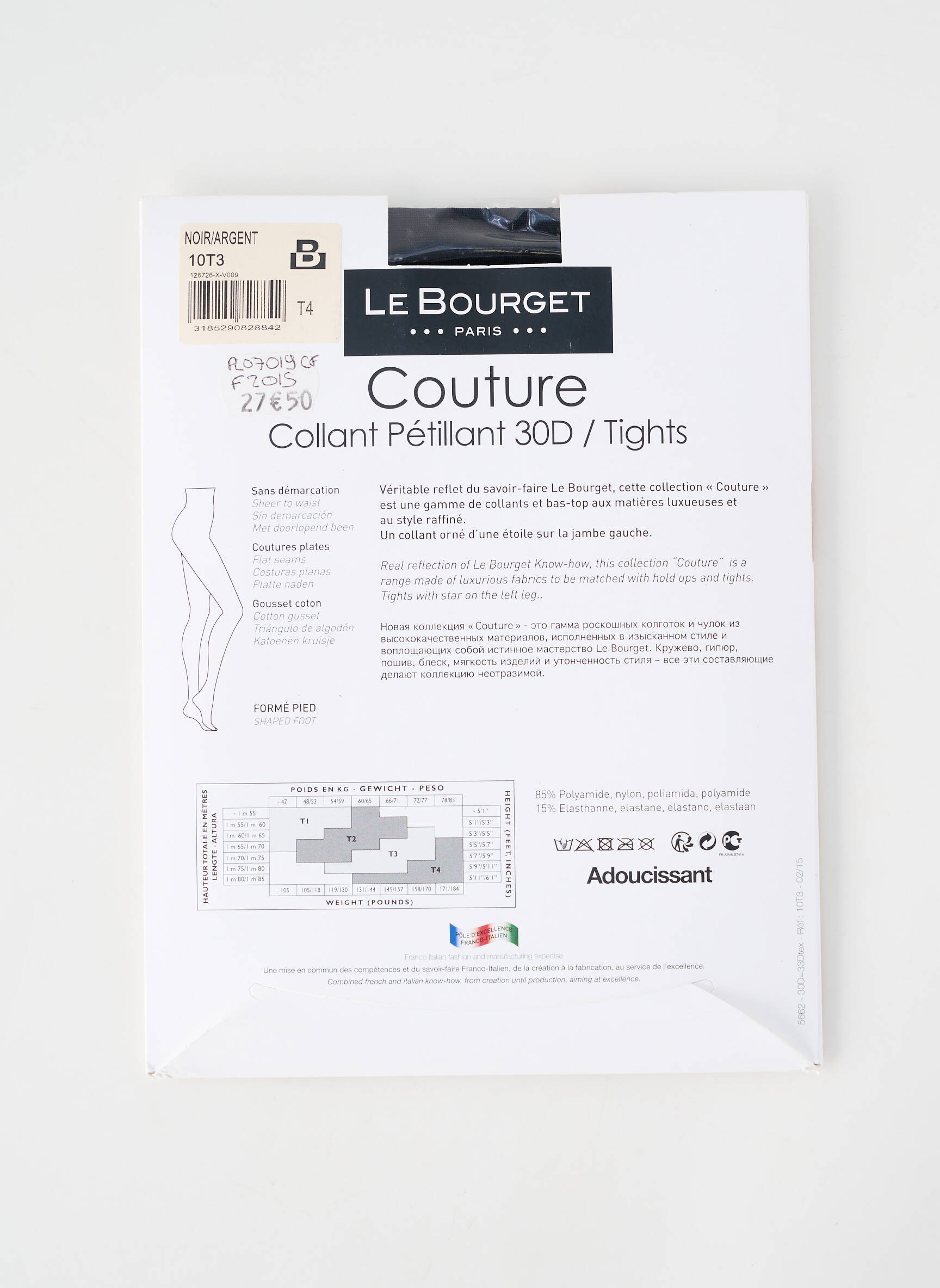 Kojinės tamprumas juodas LE BOURGET moteris
