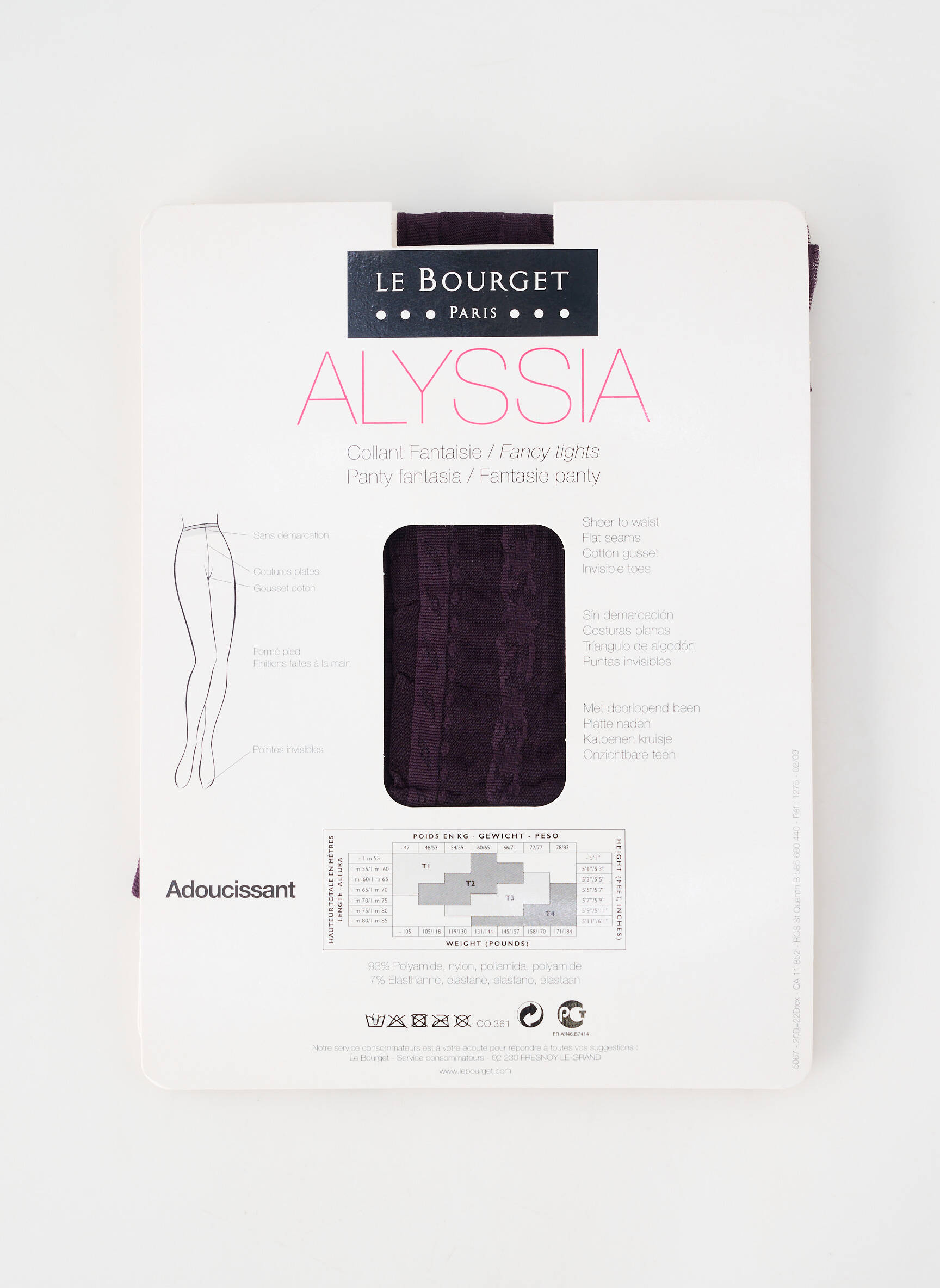 Kojinės fantazijos raštas violetinis LE BOURGET moteris