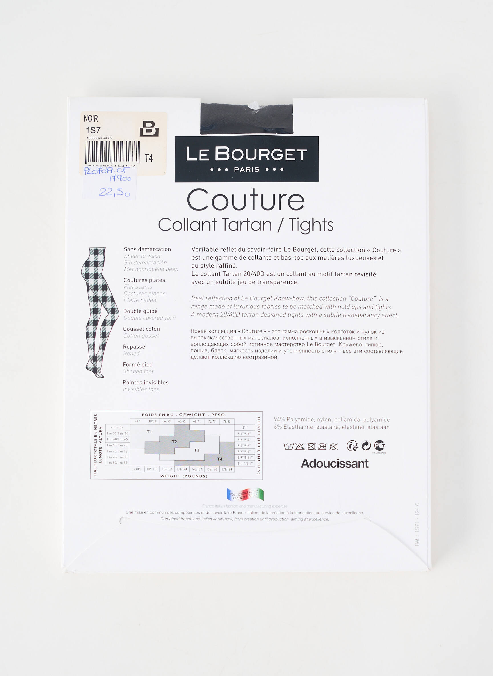 Kojinės tamprumas juodas LE BOURGET moteris
