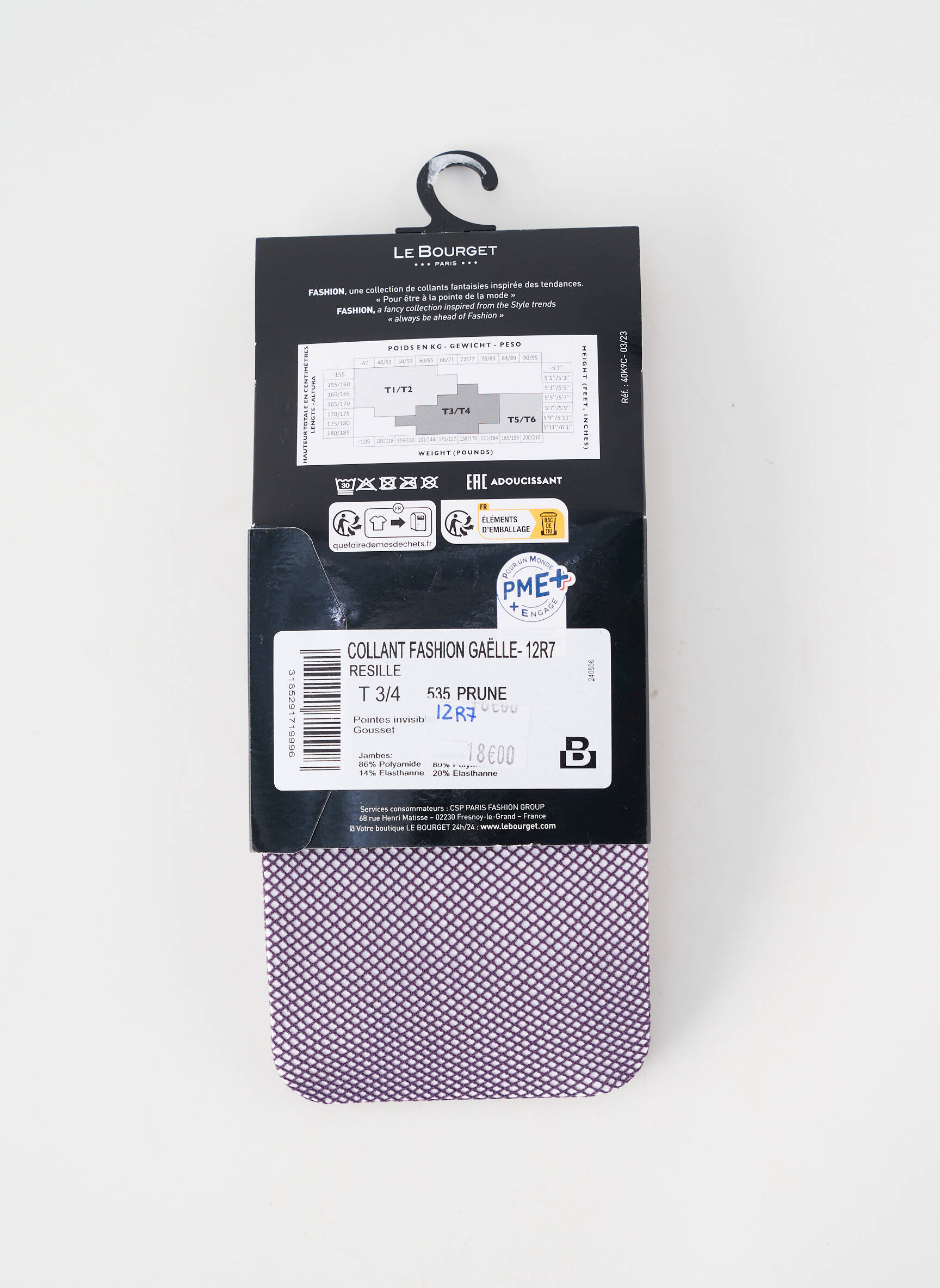Kojinės tamprumas violetinis LE BOURGET moteris