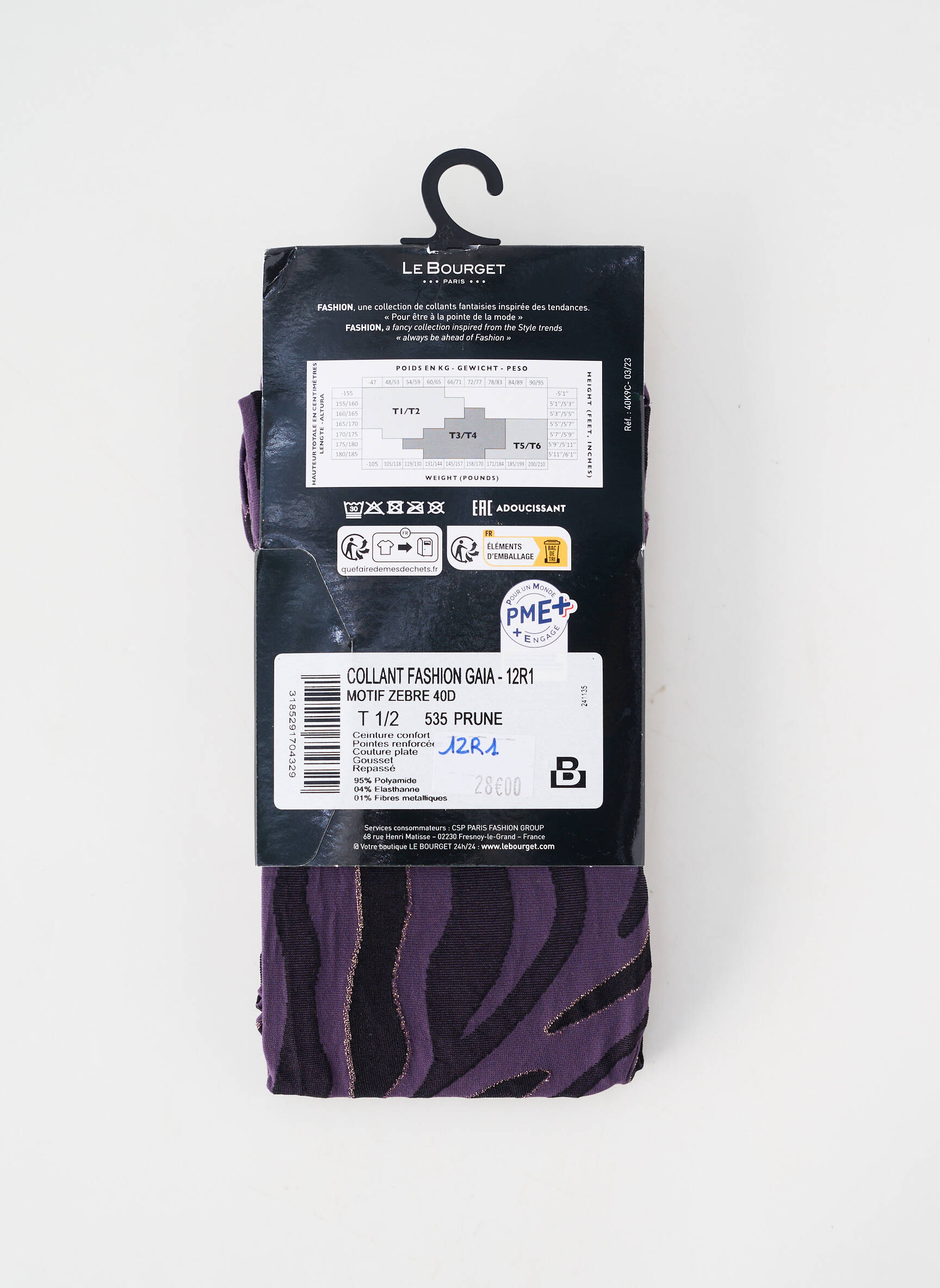 Kojinės tamprumas violetinis LE BOURGET moteris