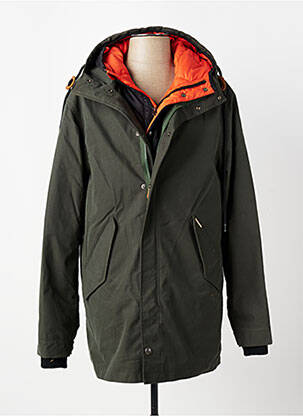 Parka ilgos rankovės su gobtuvu žalias IRON AND RESIN vyras