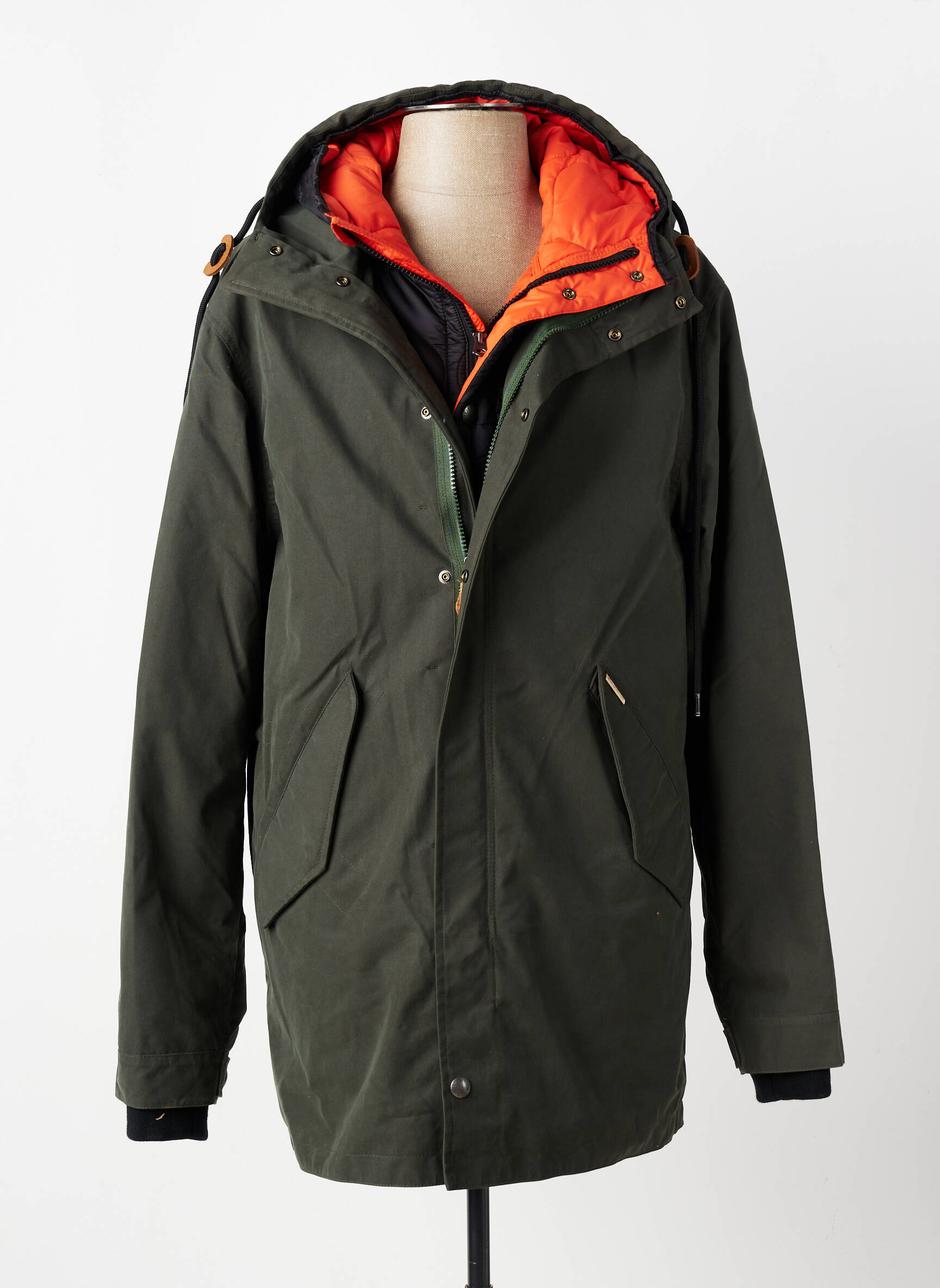 Parka ilgos rankovės su gobtuvu žalias IRON AND RESIN vyras