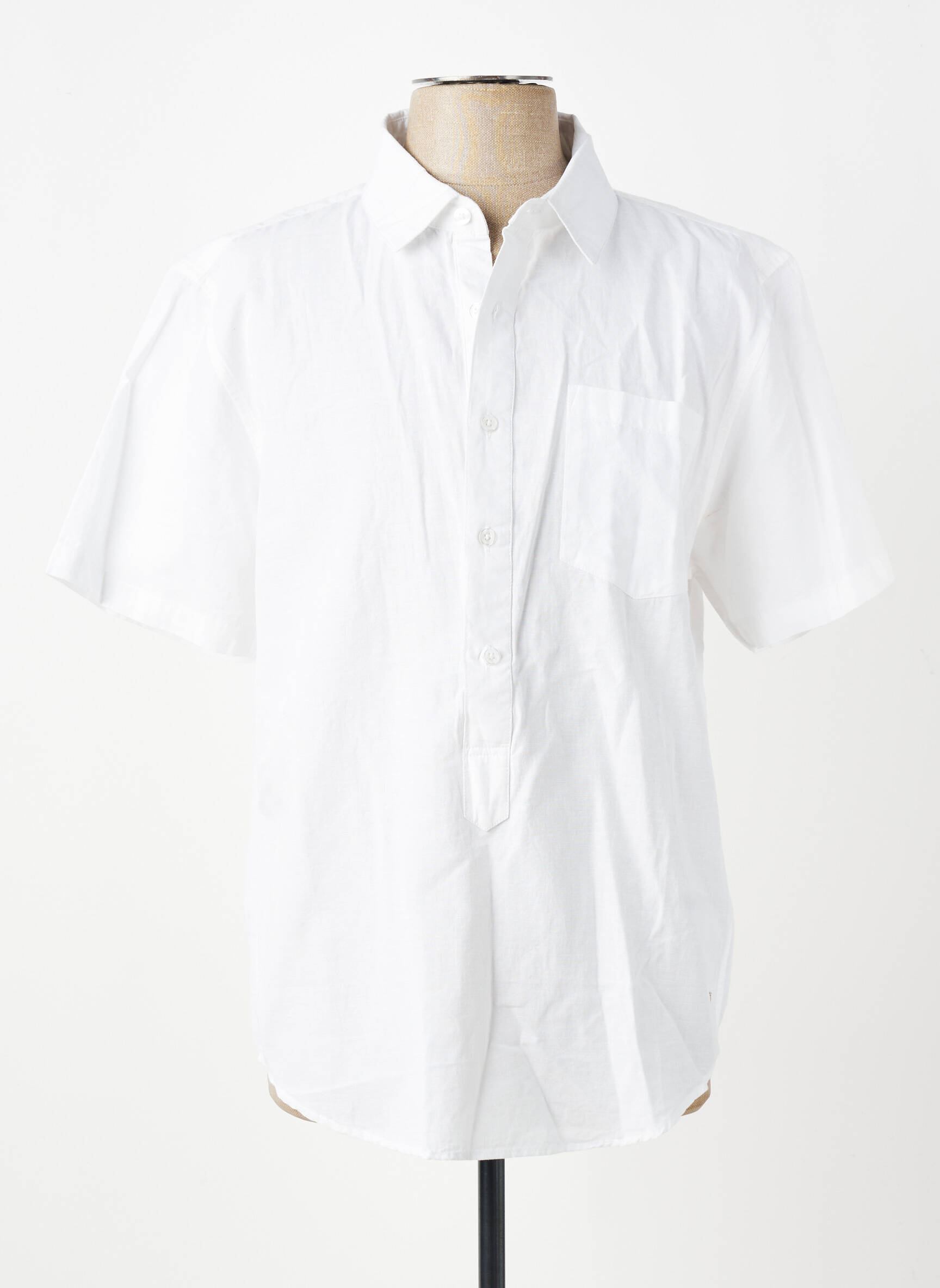 Trumpa rankovė marškiniai kišenės baltas IRON AND RESIN vyras