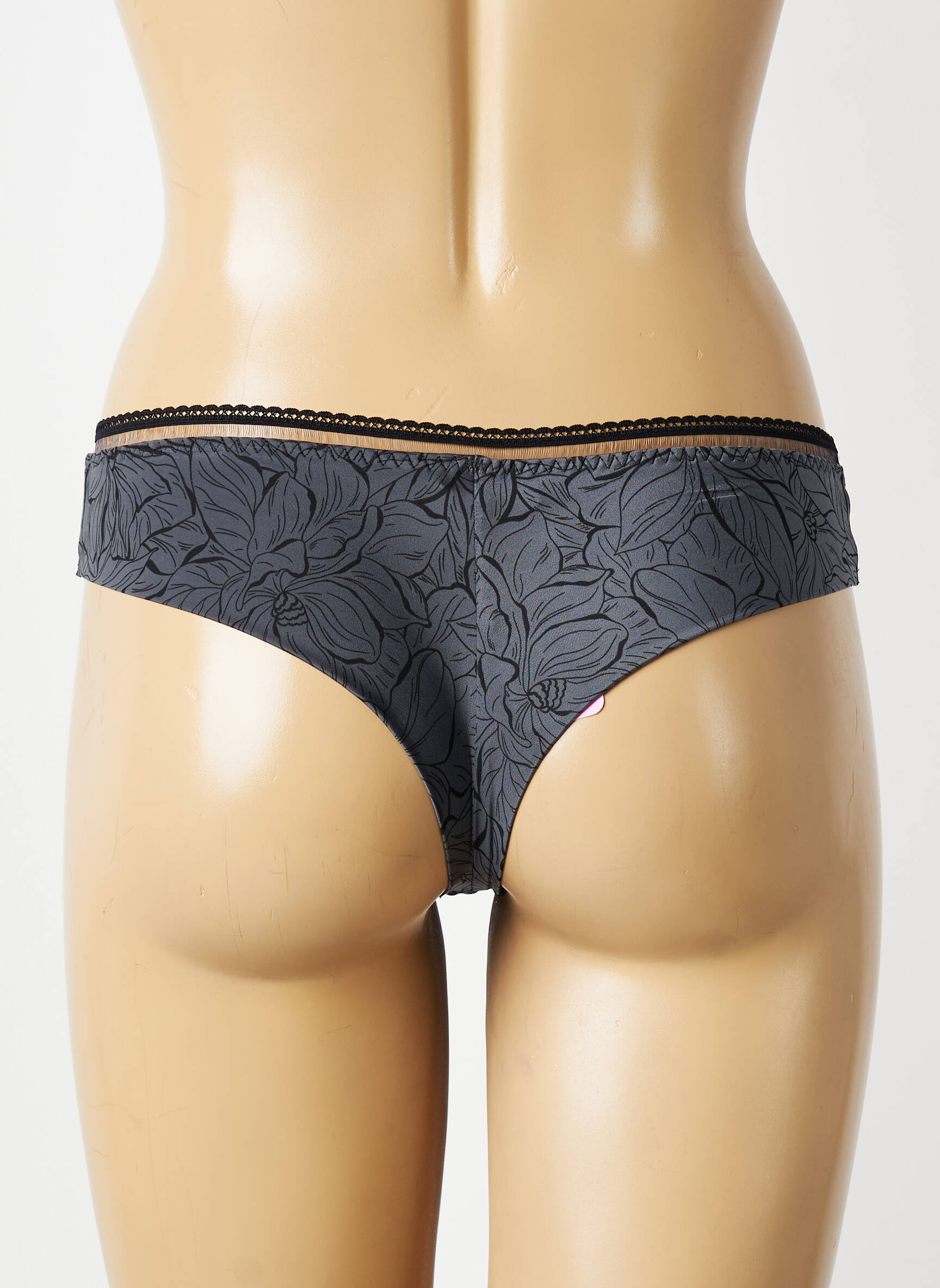 Tanga satino audinys pilka ANTIGEL moteris