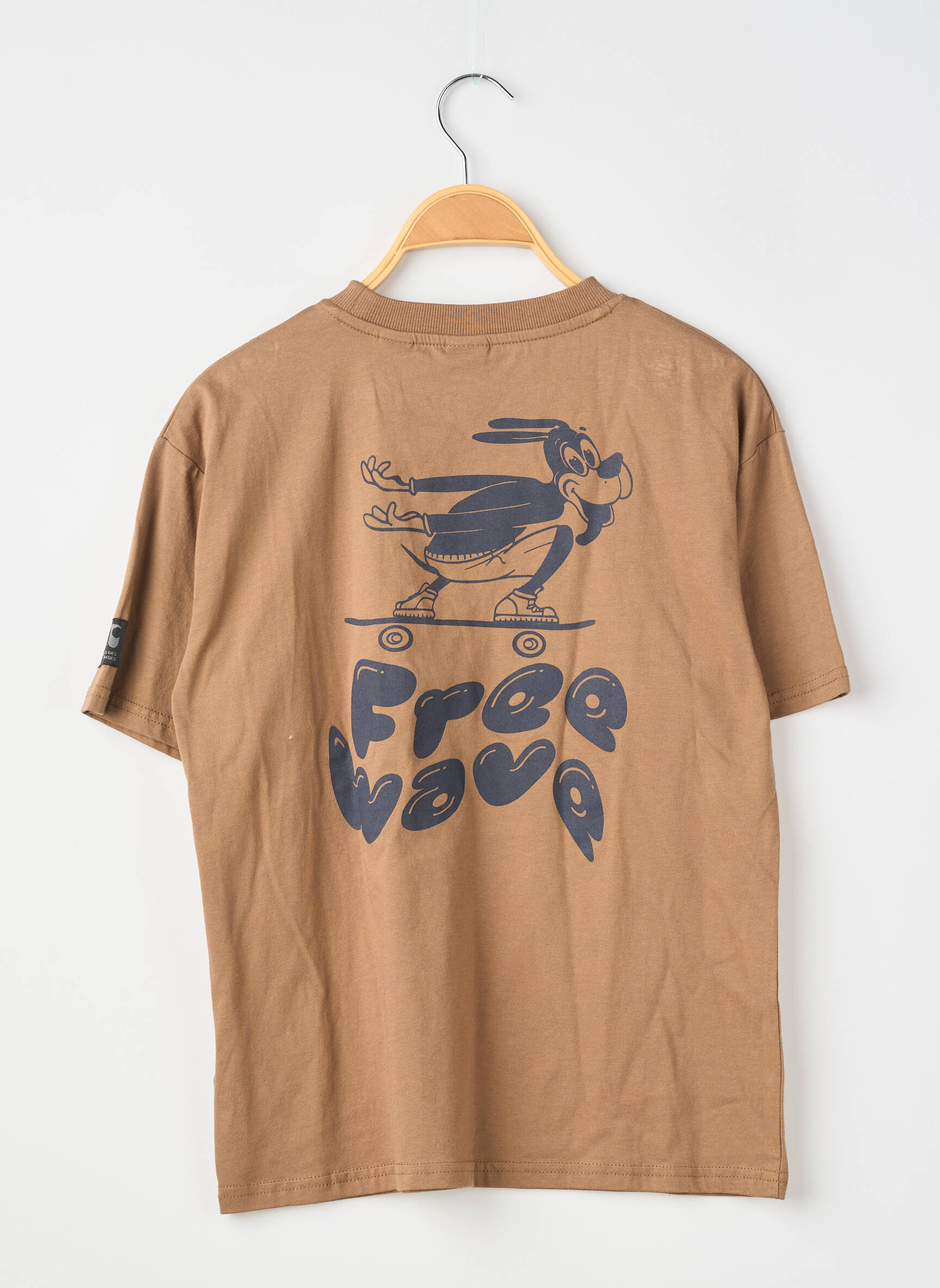 T-marškinys floqué serigrafija trumpas rankovės rudas LE TEMPS DES CERISES berniukas