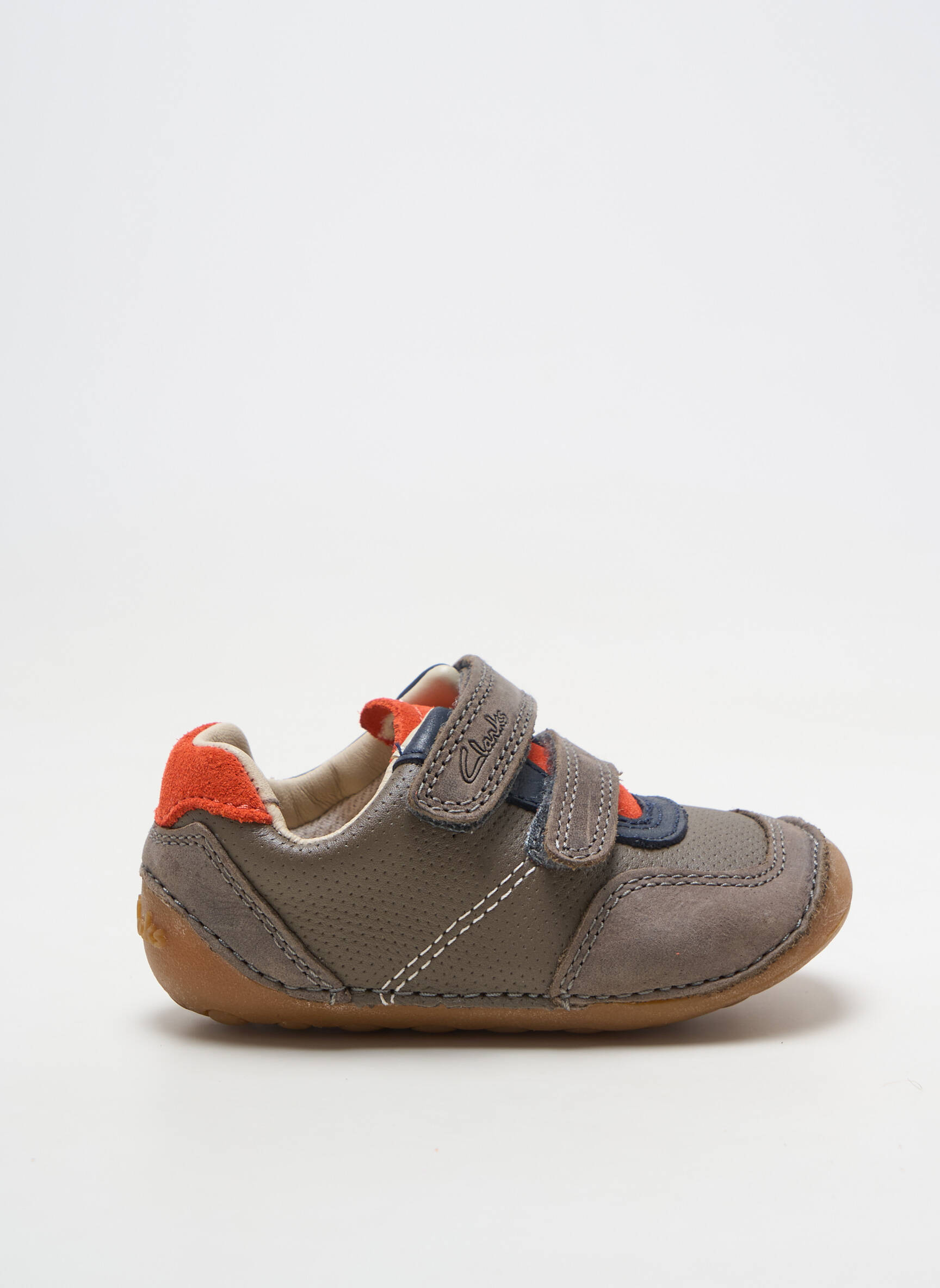 Bėgimo bateliai lygus medžiaga apvalus mygtukas rudas CLARKS berniukas