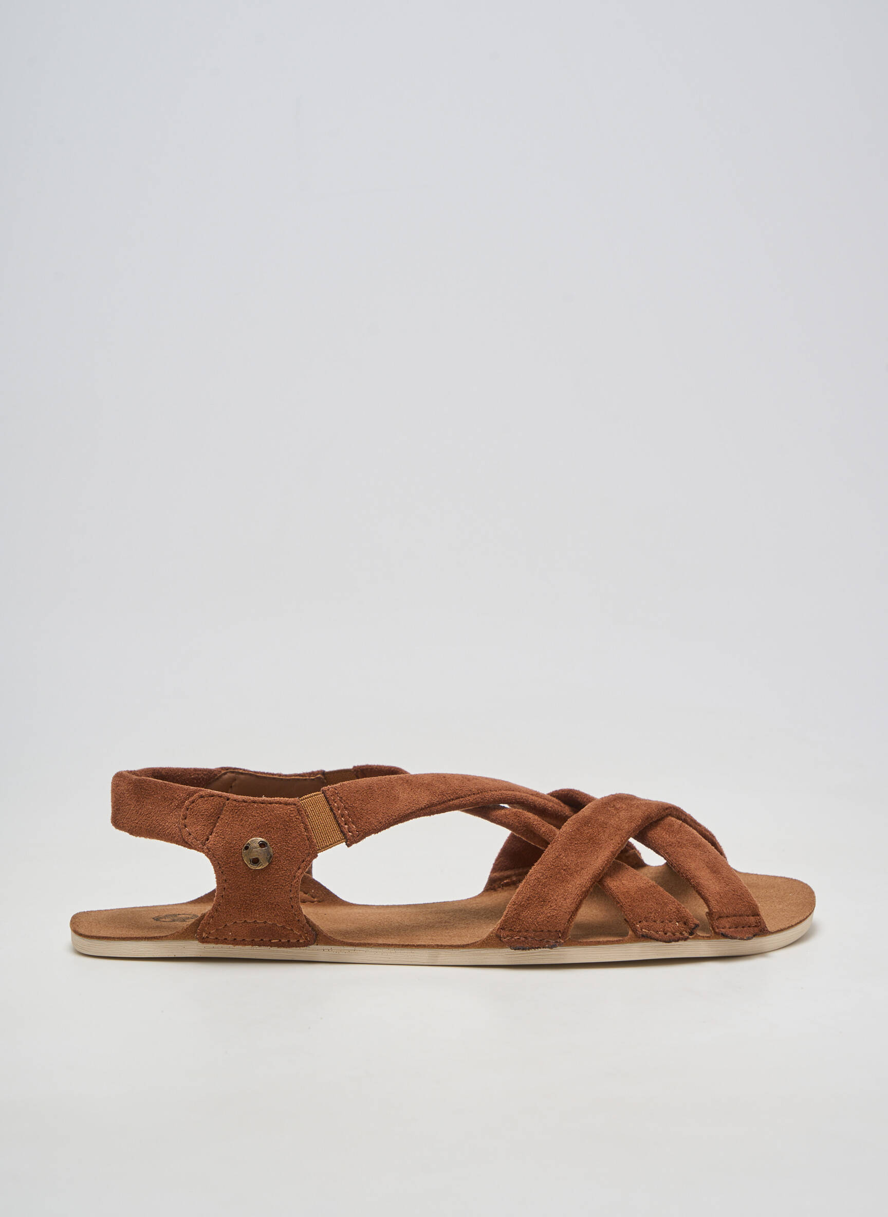 Sandalai/nu pėdos lygus medžiaga plokščias kulnas iki 3 cm rudas ZAPATO FEROZ moteris