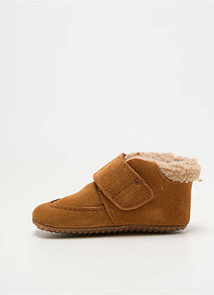 Bateliai/pantofliai velcro užsegimas apvalus mygtukas rudas POM POM vaikas